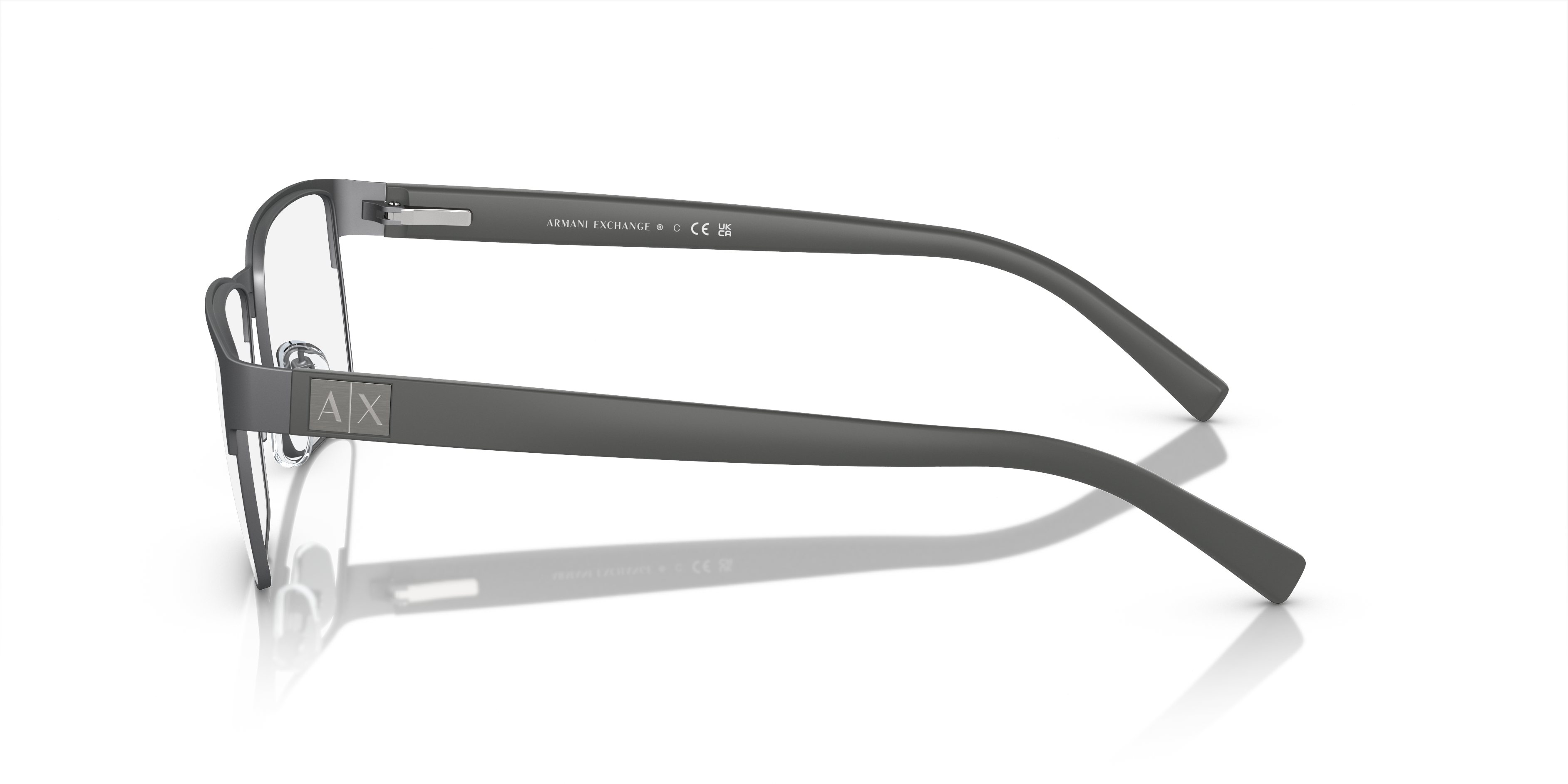 AX1019 Mat Staalgrijs MetaalEyeglass Frames van B24, Zijaanzicht