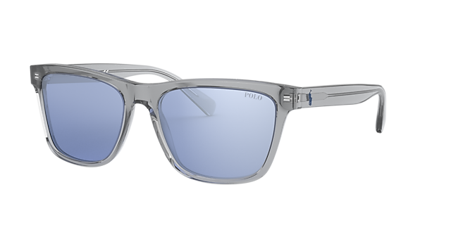 PH4167 Glanzend Transparant Grijs AcetaatSunglass Frames van B24, Hoekweergave