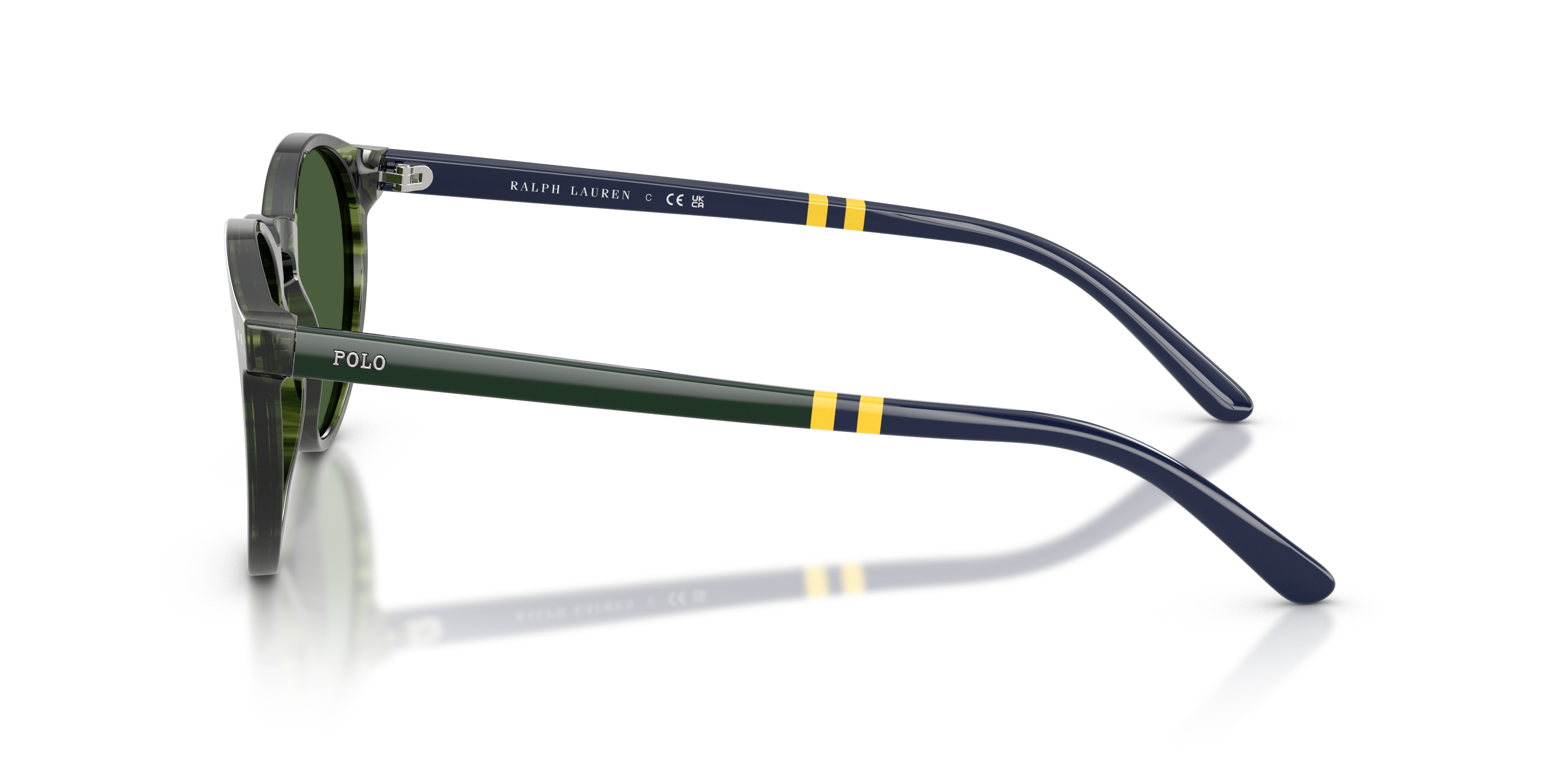 PH4236 Striped Green Havana AcetatSunglass Frames von B24, Seitenansicht