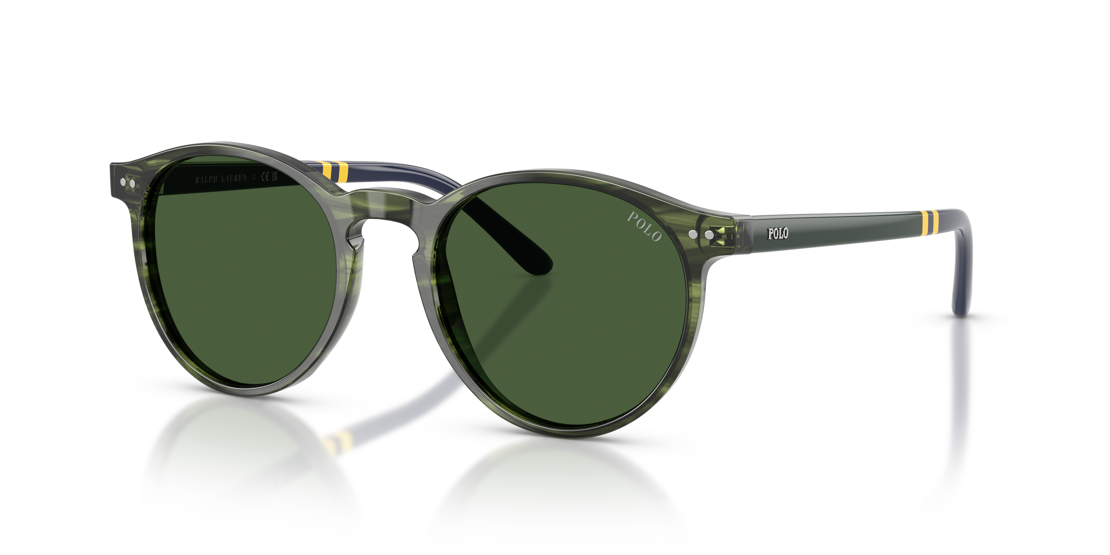 PH4236 Striped Green Havana AcetatSunglass Frames von B24, Dreiviertelansicht