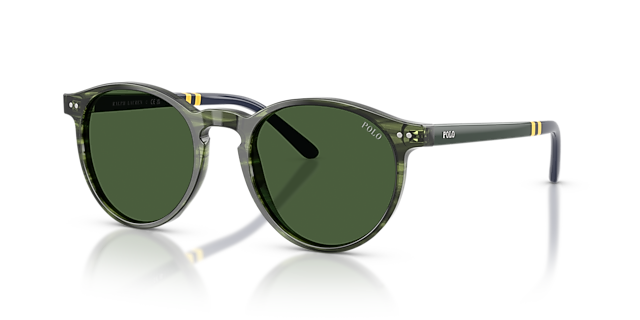 PH4236 Striped Green Havana AcetaatSunglass Frames van B24, Hoekweergave