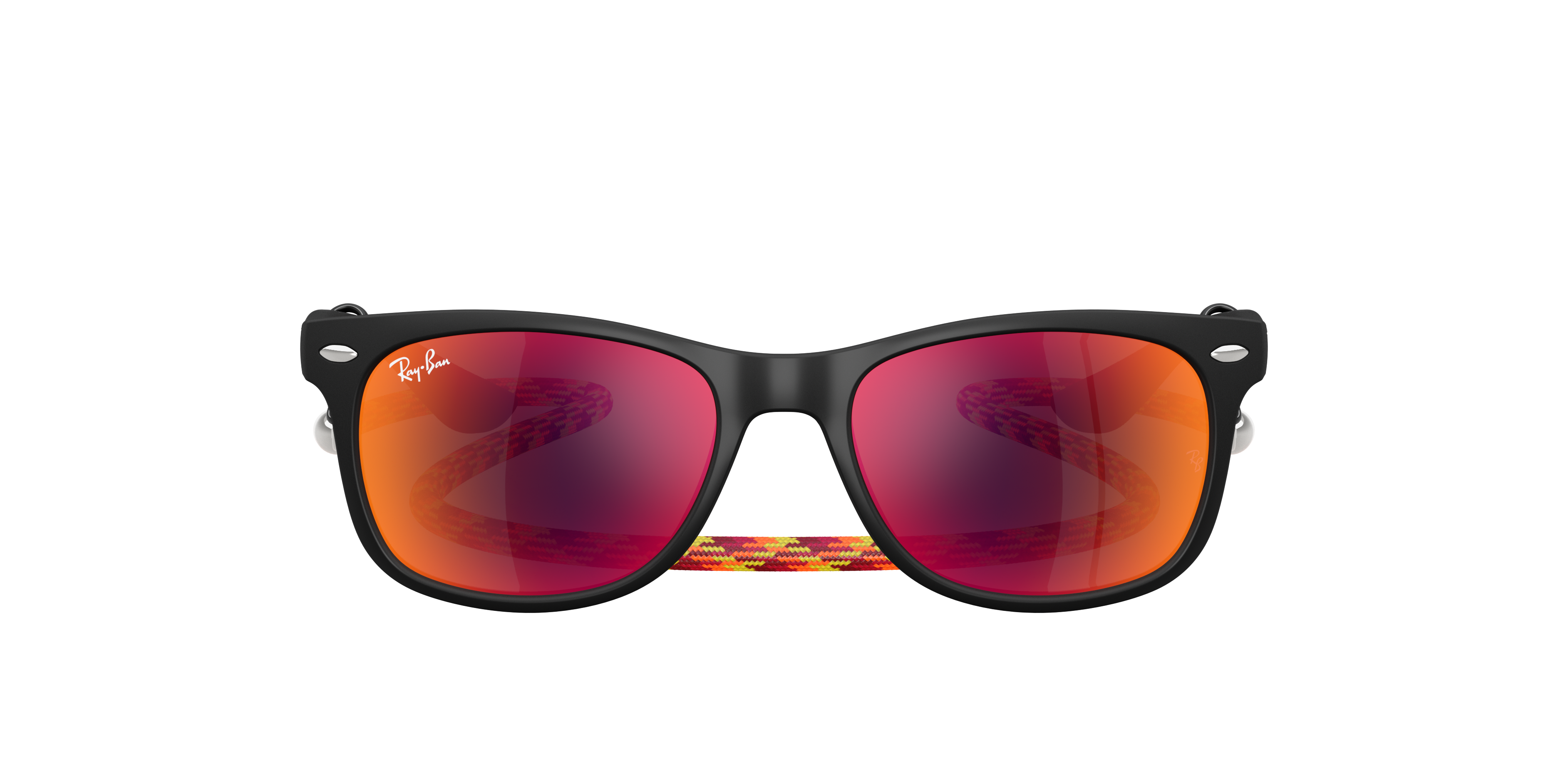 New Wayfarer Kids Summer Capsule Rubber zwart KunststofSunglass Frames van B24, met getinte lenzen