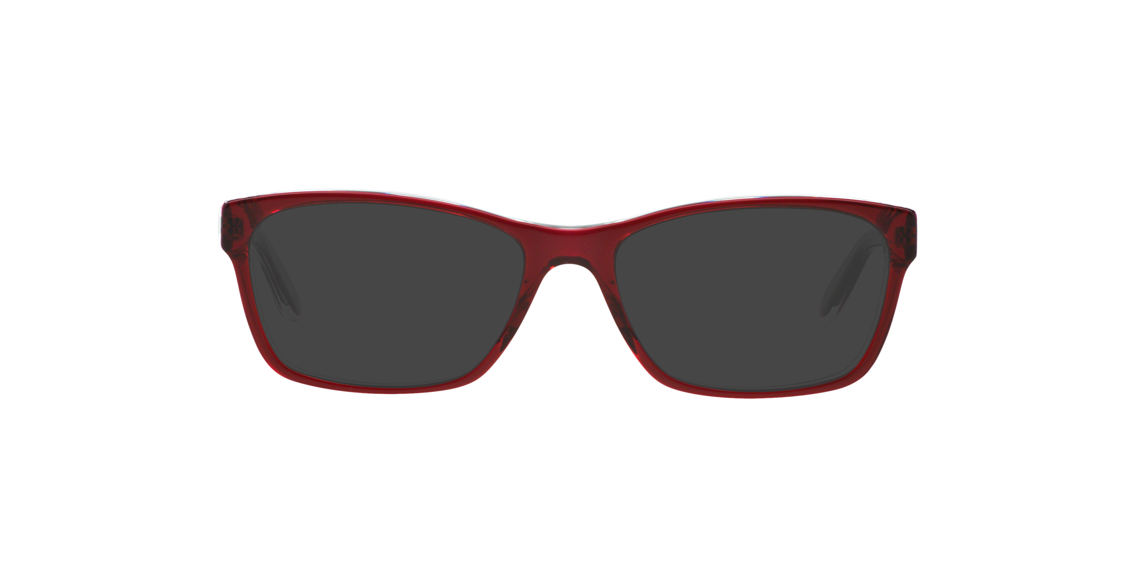 RA7039 Shiny Transparent Red On Crystal AcetatEyeglass Frames von B24, mit getönten Gläsern