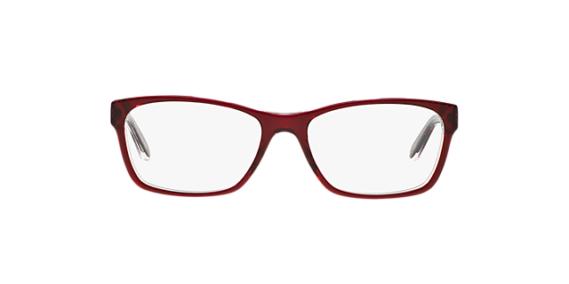 RA7039 Shiny Transparent Red On Crystal AcetatEyeglass Frames von B24, Vorderansicht