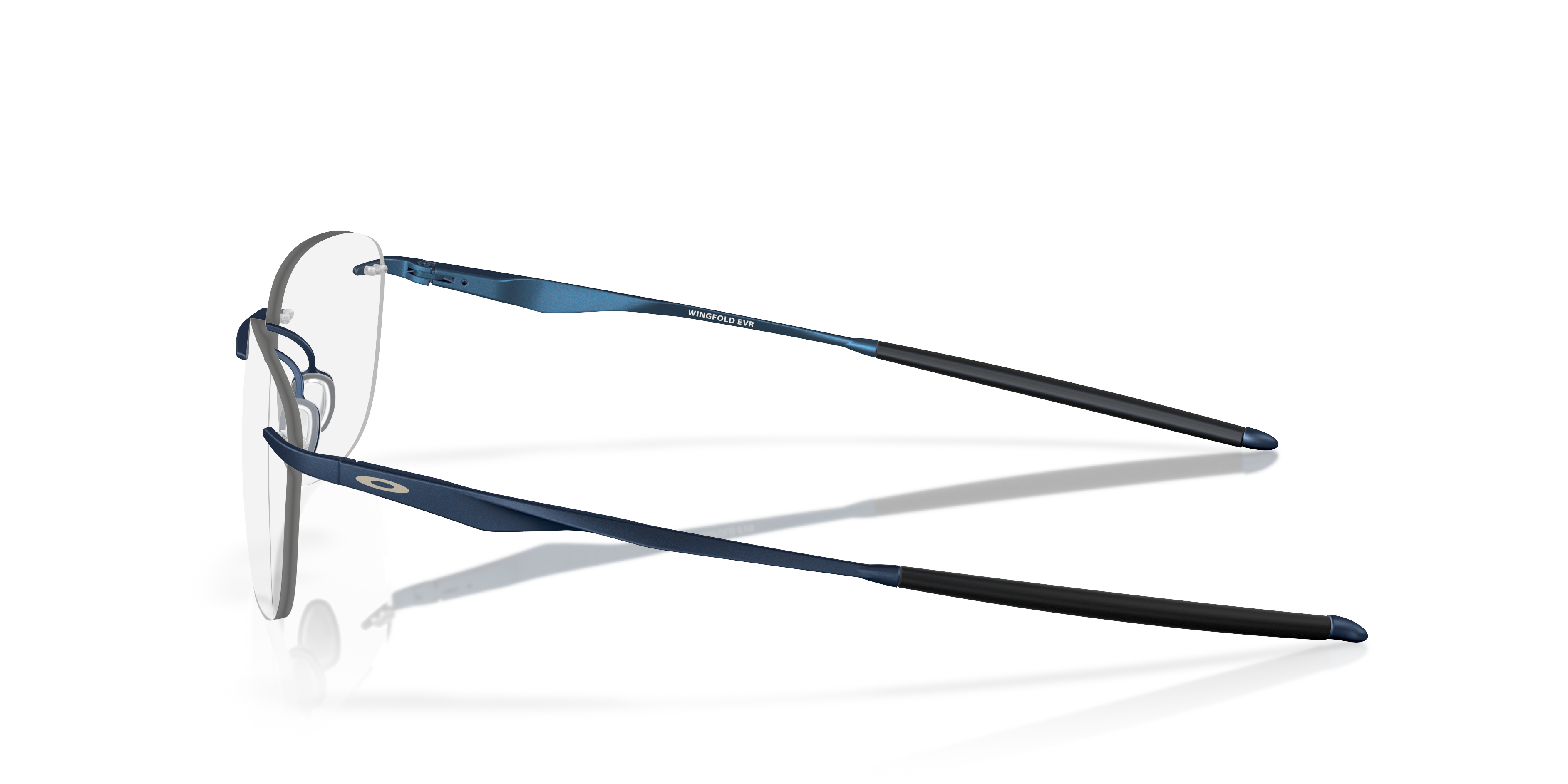 Wingfold™ EVR Satijnglans Middernachtblauw TitaanEyeglass Frames van B24, Zijaanzicht