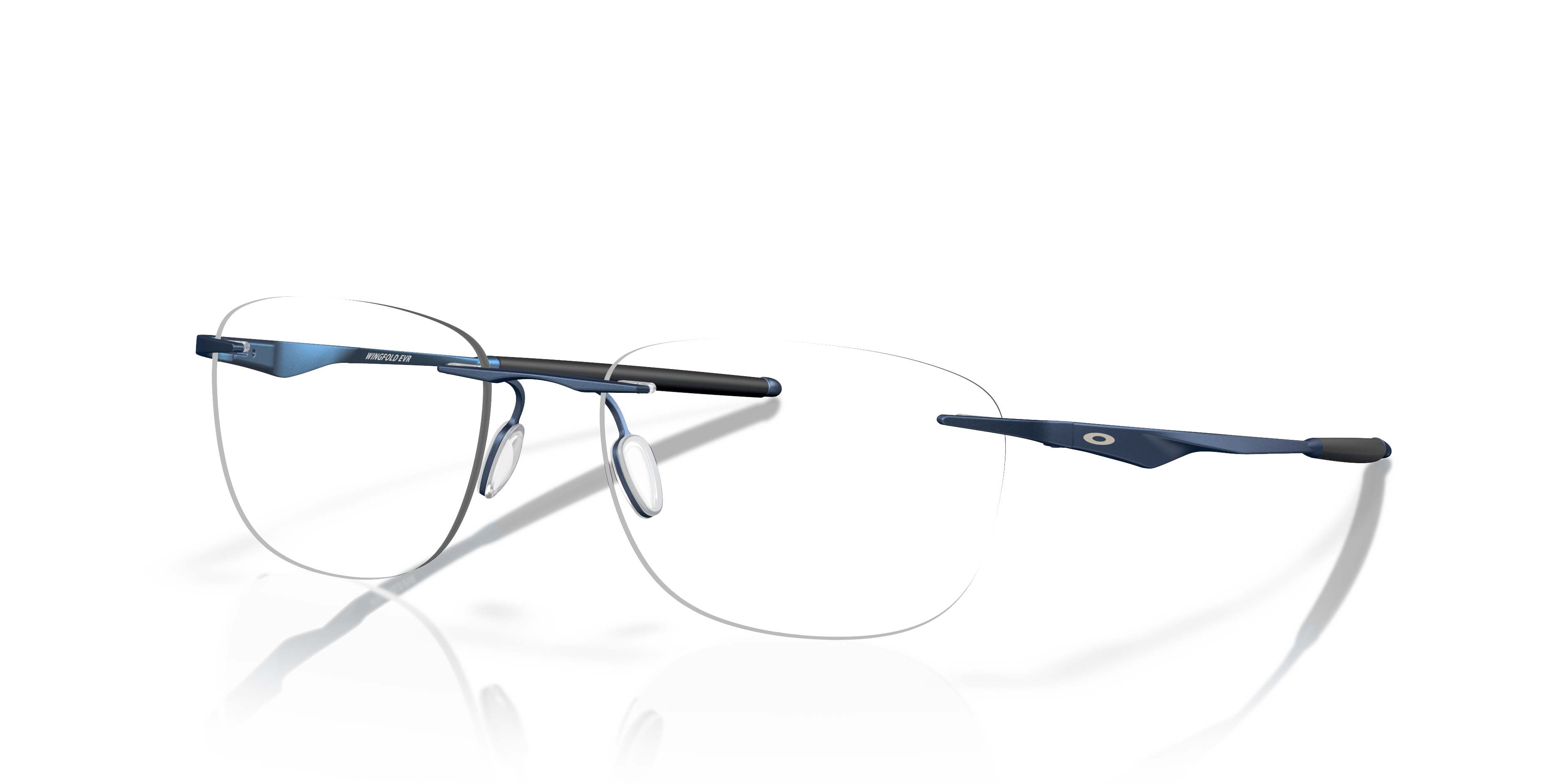 Wingfold™ EVR Satijnglans Middernachtblauw TitaanEyeglass Frames van B24, Hoekweergave