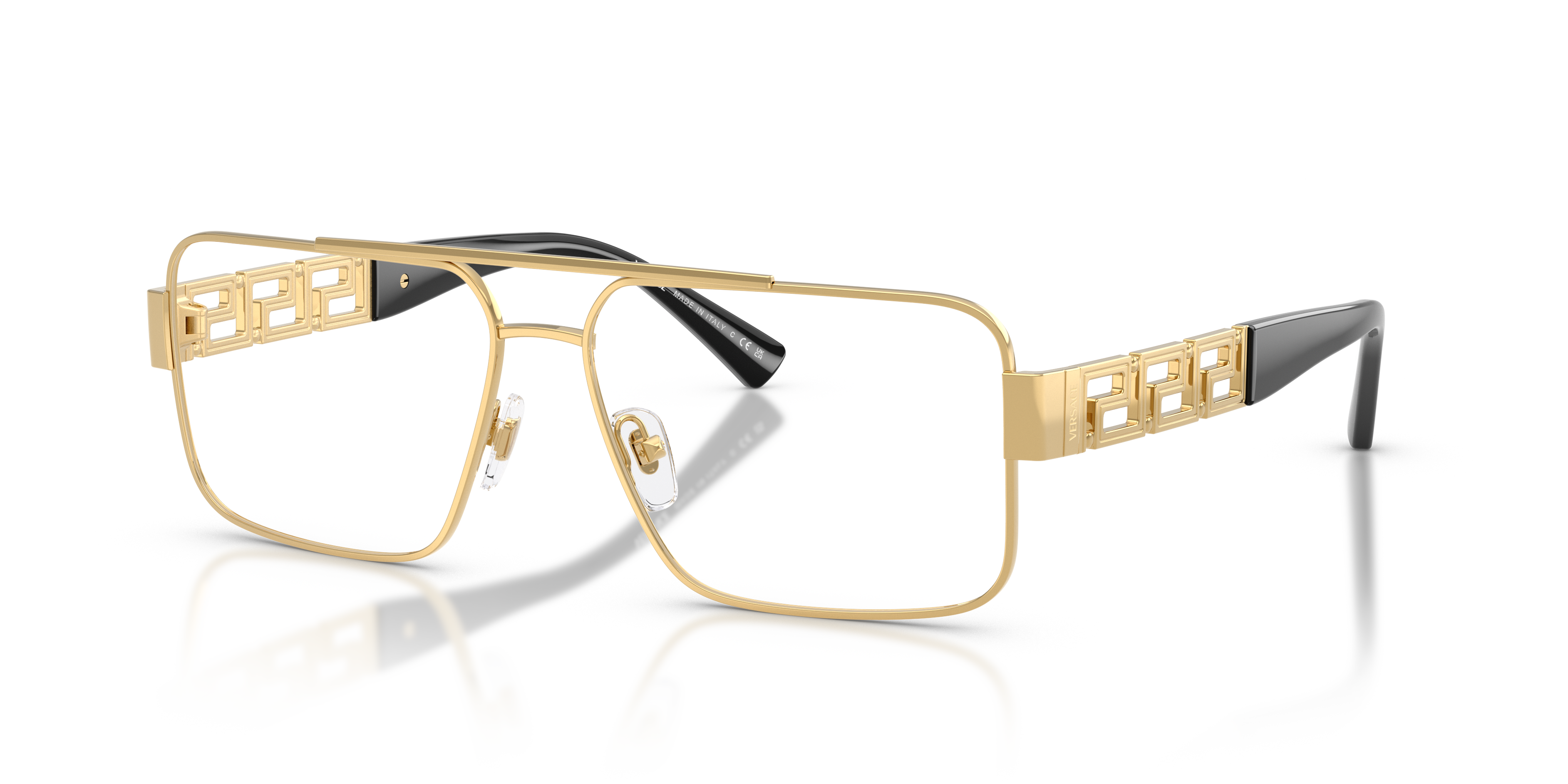 VE1308 Goud MetaalEyeglass Frames van B24, Hoekweergave