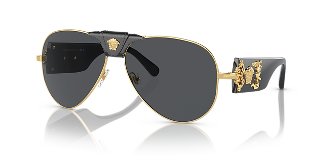 VE2150Q Gold MetallSunglass Frames von B24, Dreiviertelansicht