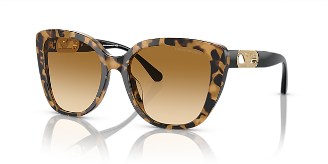 EA4214U Glanzend Havana geel AcetaatSunglass Frames van B24, Hoekweergave