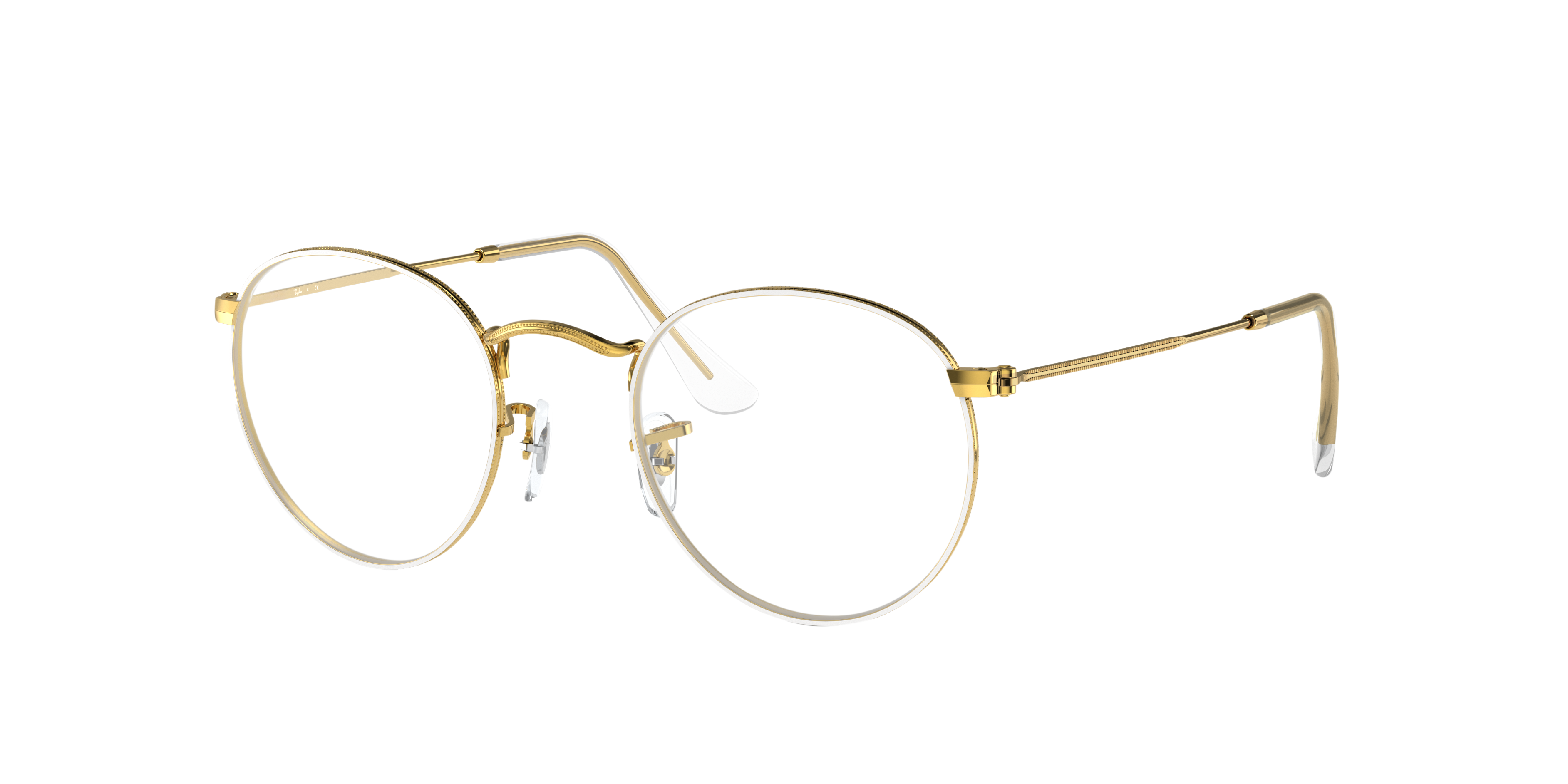 RB3447V Wit MetaalEyeglass Frames van B24, Hoekweergave