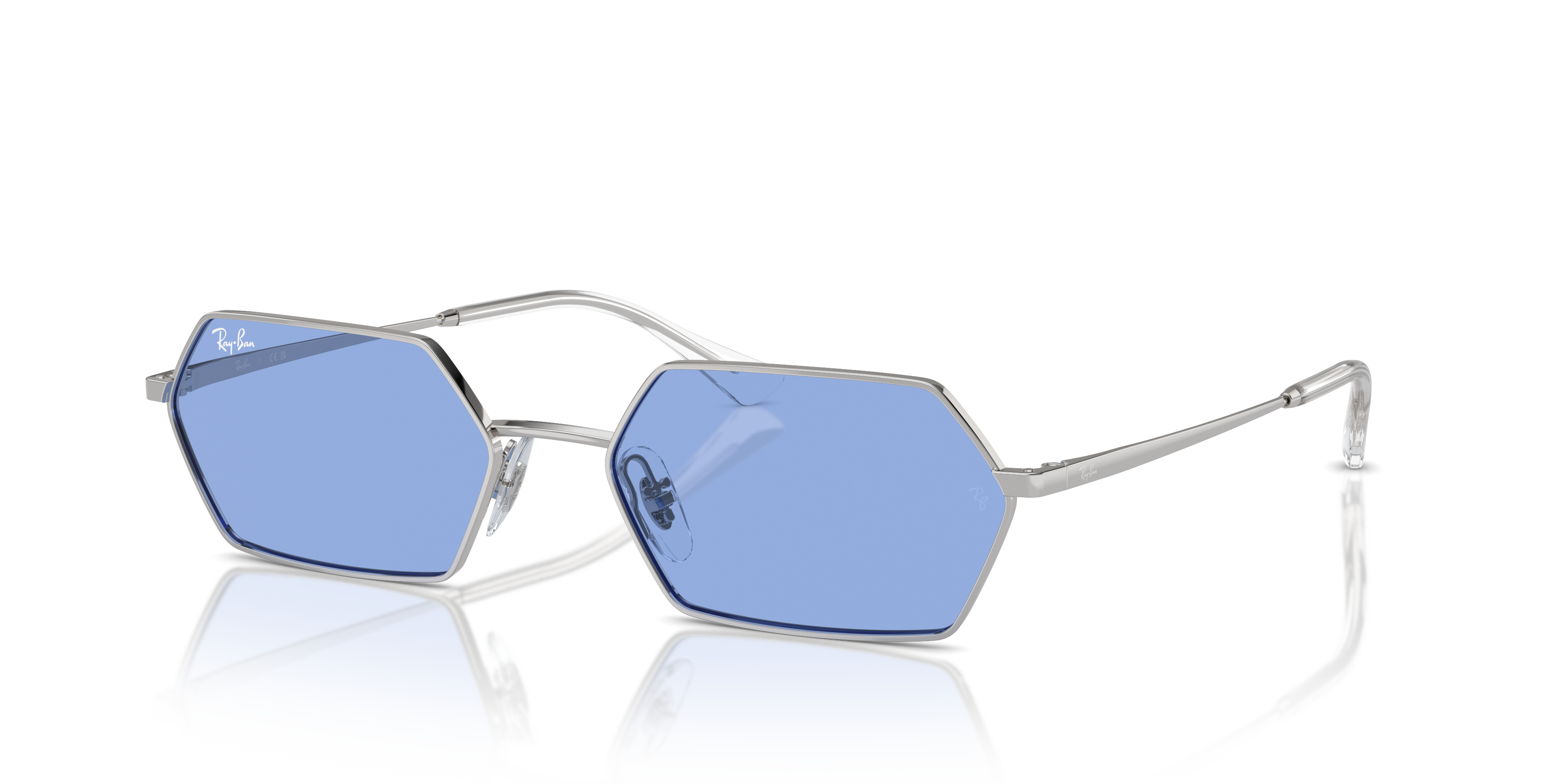 RB3728 Silber MetallSunglass Frames von B24, Dreiviertelansicht