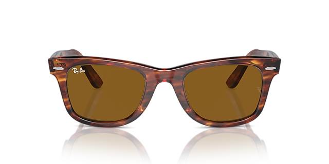 RB2140 Havana gestreept AcetaatSunglass Frames van B24, Vooraanzicht