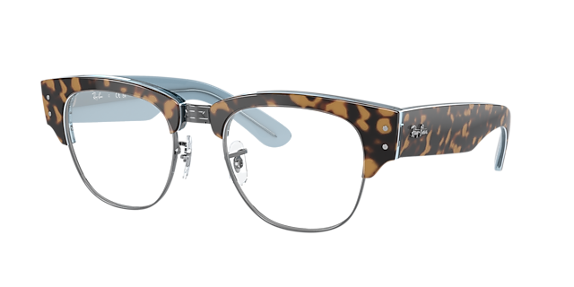 RB0316V Havana auf Blau auf Gunmetal KunststoffEyeglass Frames von B24, Dreiviertelansicht