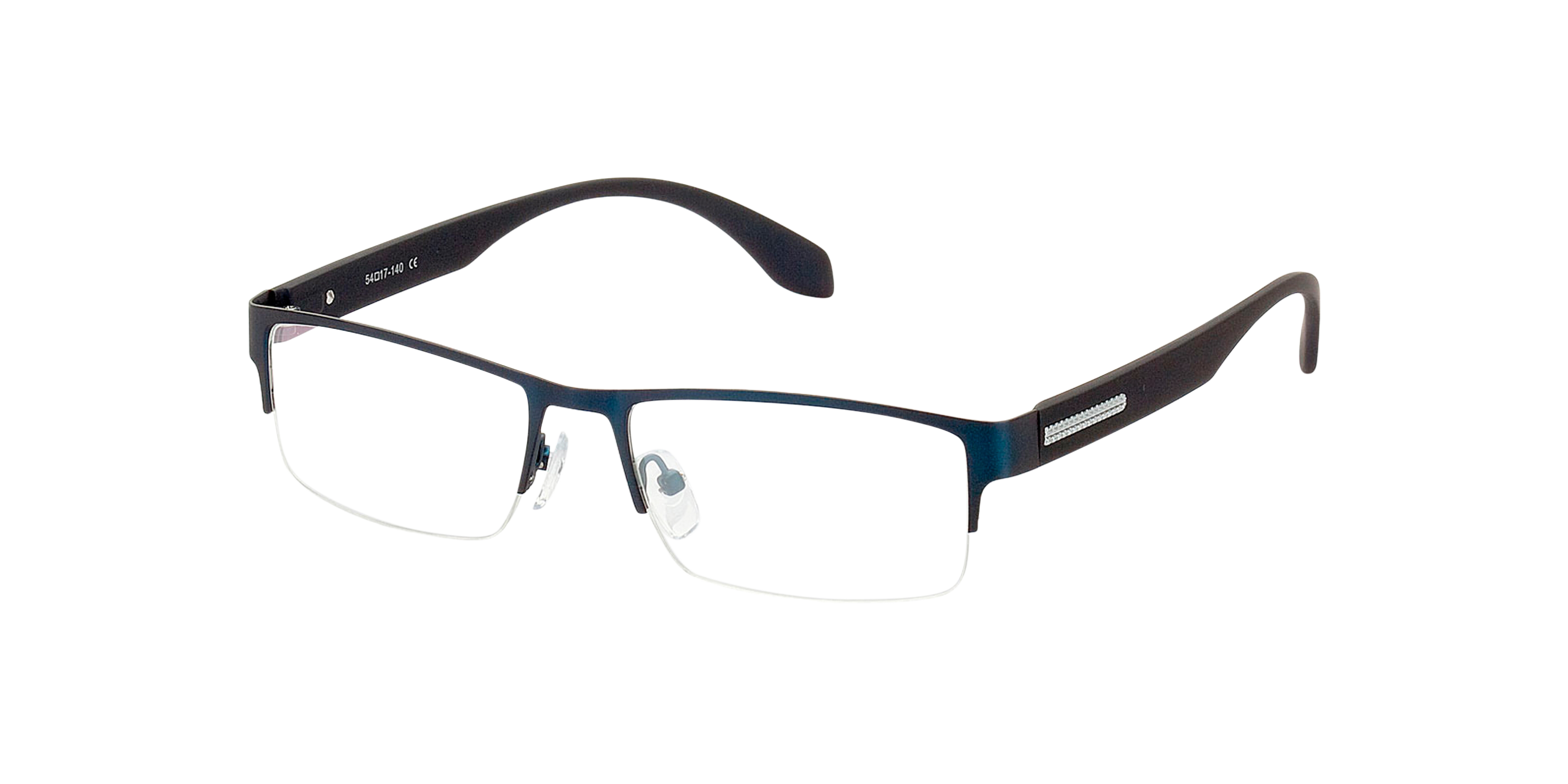 Stanley Blau MetallEyeglass Frames von B24, Dreiviertelansicht