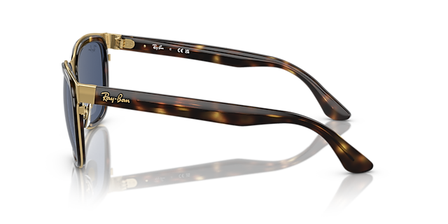 RB3709 Havana auf Gold MetallSunglass Frames von B24, Seitenansicht