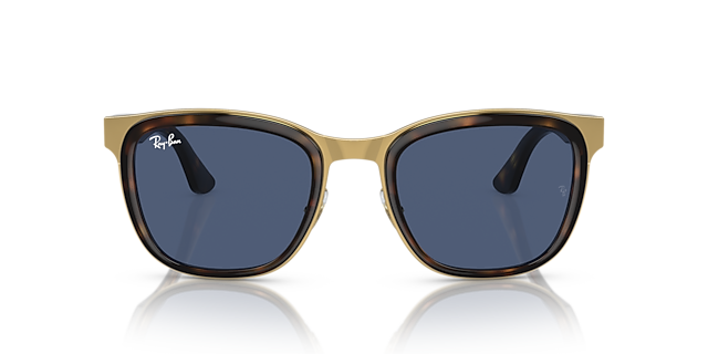RB3709 Havana auf Gold MetallSunglass Frames von B24, Vorderansicht