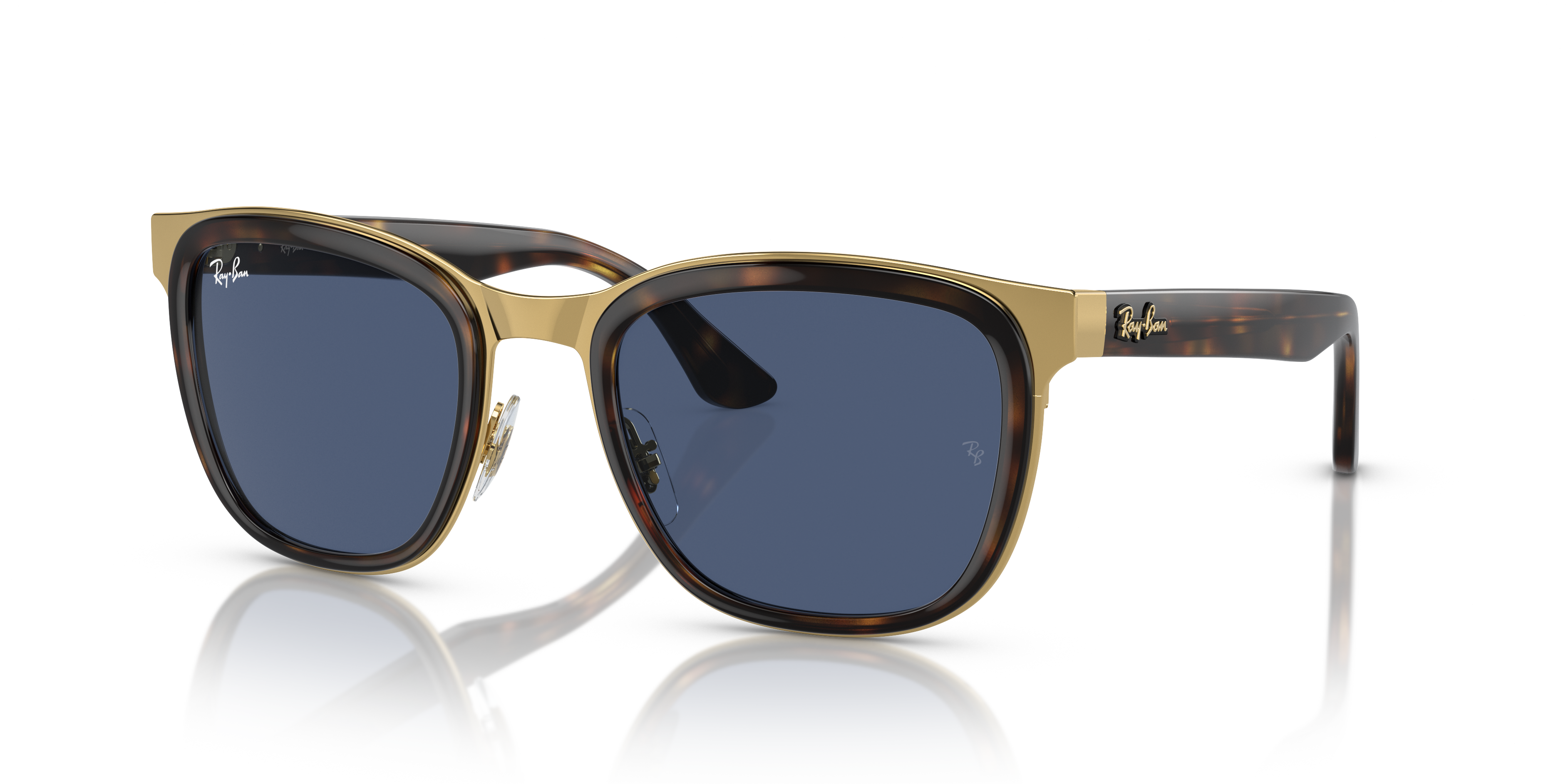 RB3709 Havana op goud MetaalSunglass Frames van B24, Hoekweergave