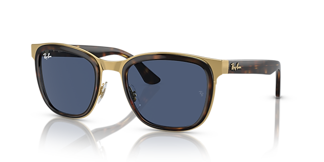 RB3709 Havana auf Gold MetallSunglass Frames von B24, Dreiviertelansicht
