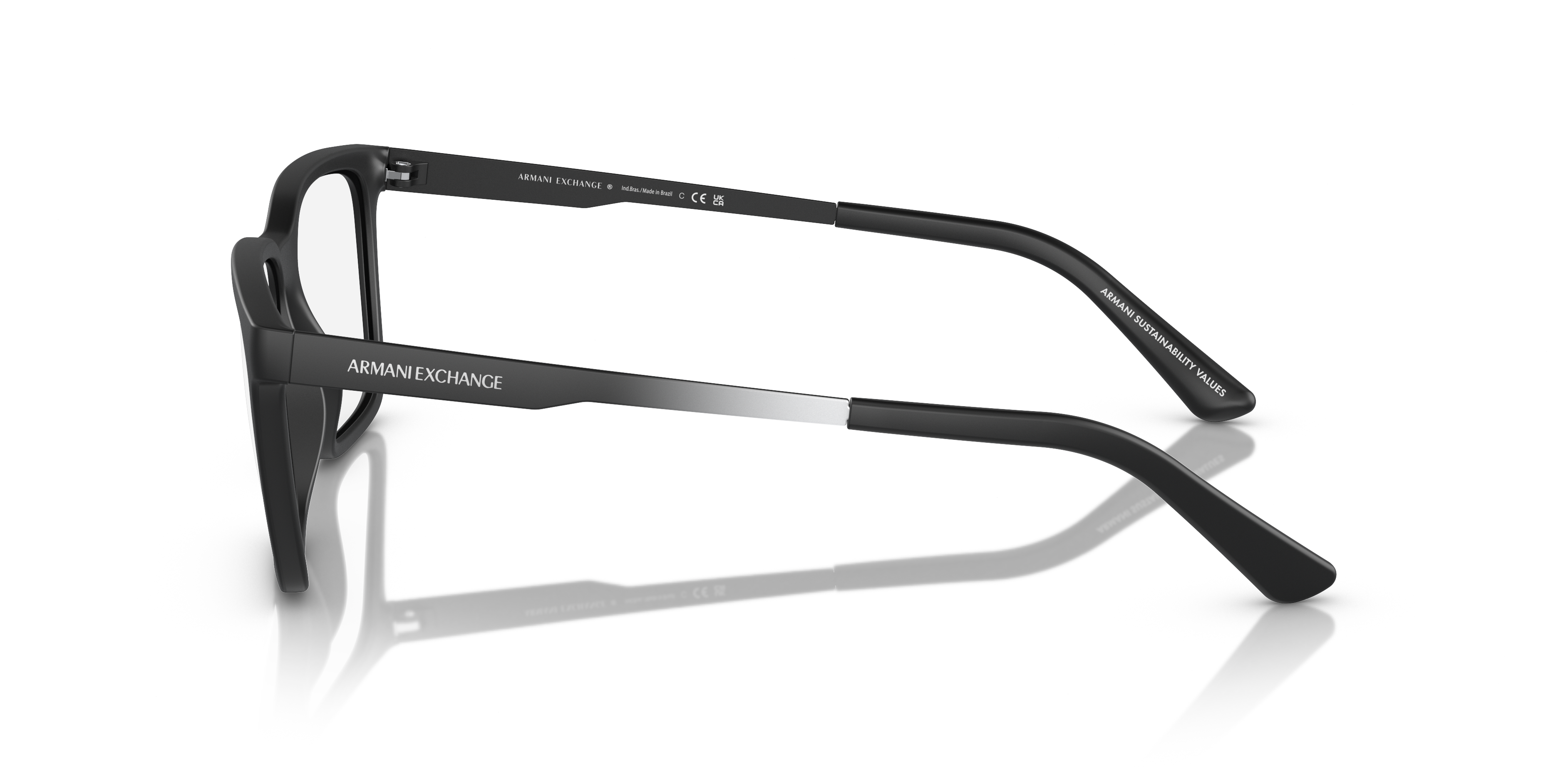 AX3103 Matzwart KunststofEyeglass Frames van B24, Zijaanzicht