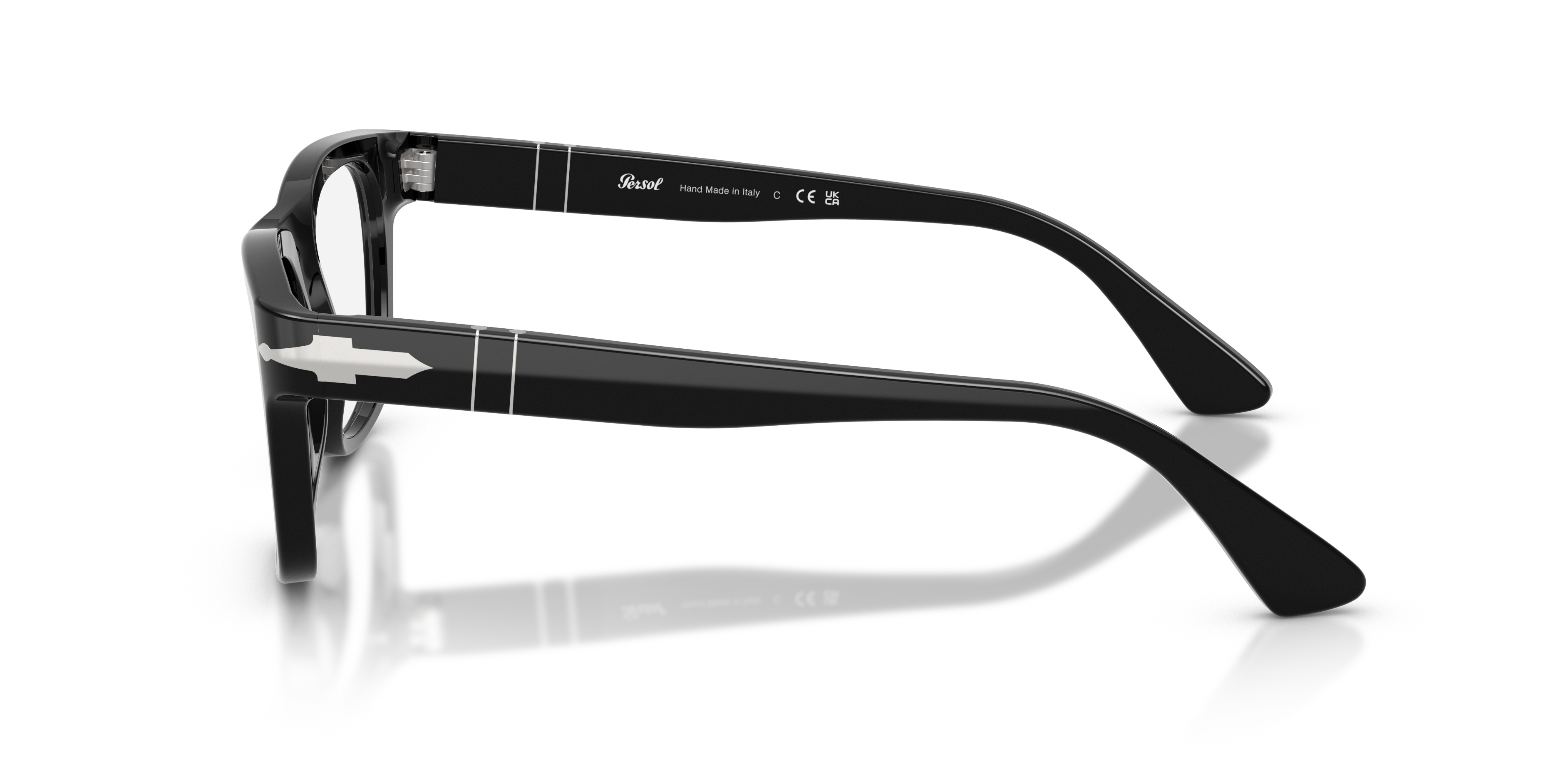 PO3389V Schwarz AcetatEyeglass Frames von B24, Seitenansicht