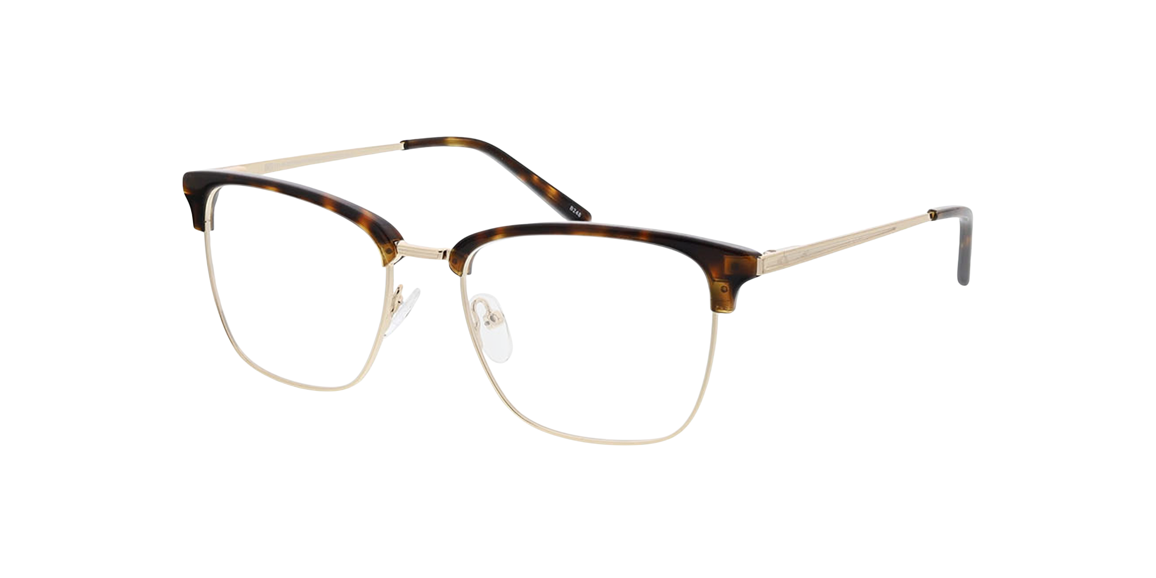 Tupelo Havana  &  glanzend goud MetaalEyeglass Frames van B24, Hoekweergave