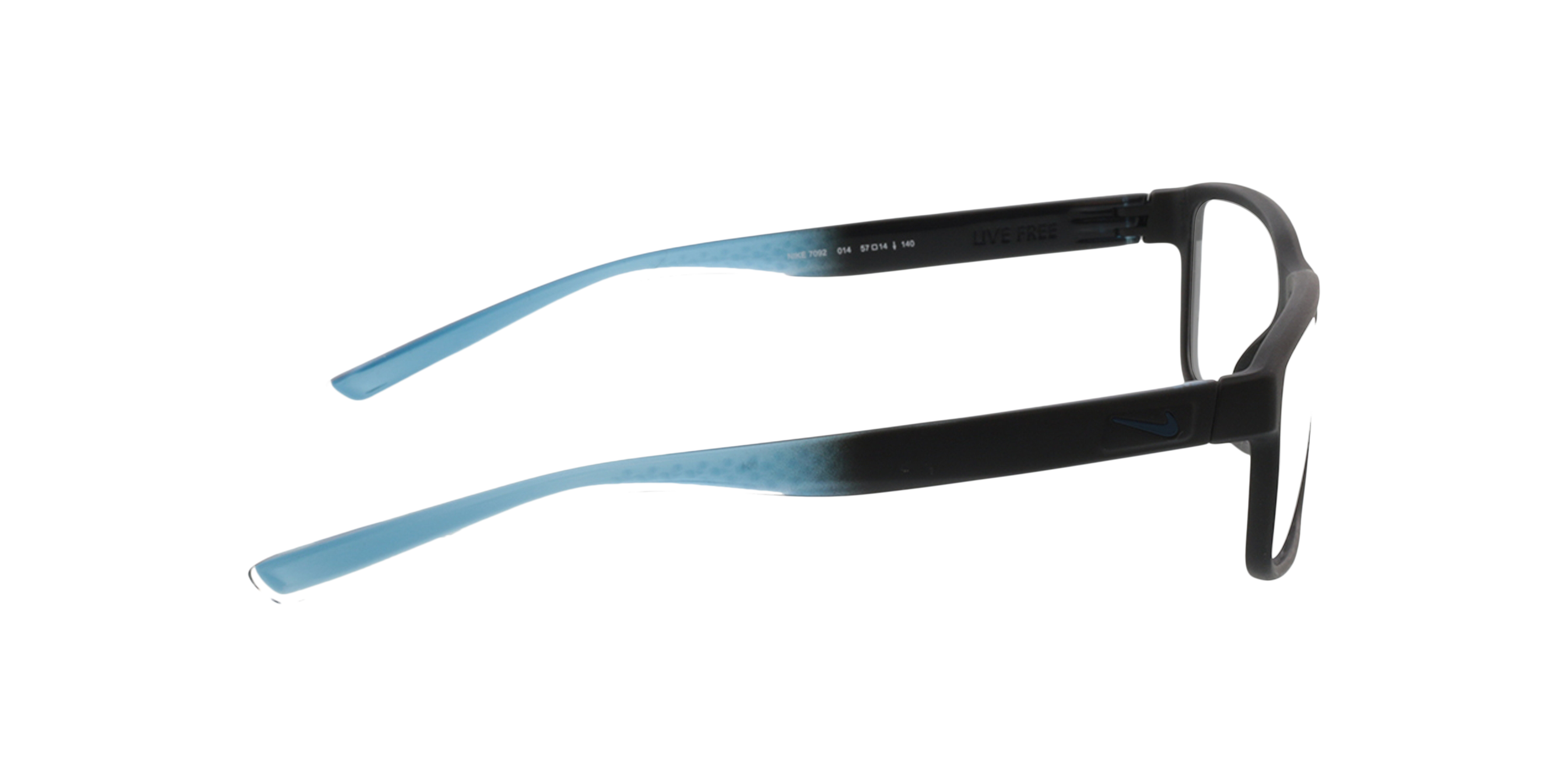 NIKE 7092 Zwart KunststofEyeglass Frames van B24, Zijaanzicht