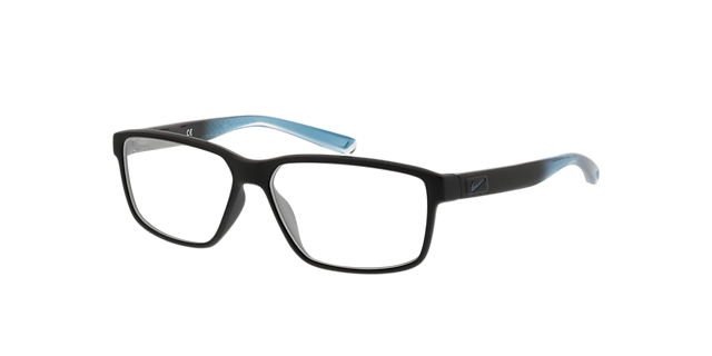 NIKE 7092 Zwart KunststofEyeglass Frames van B24, Hoekweergave