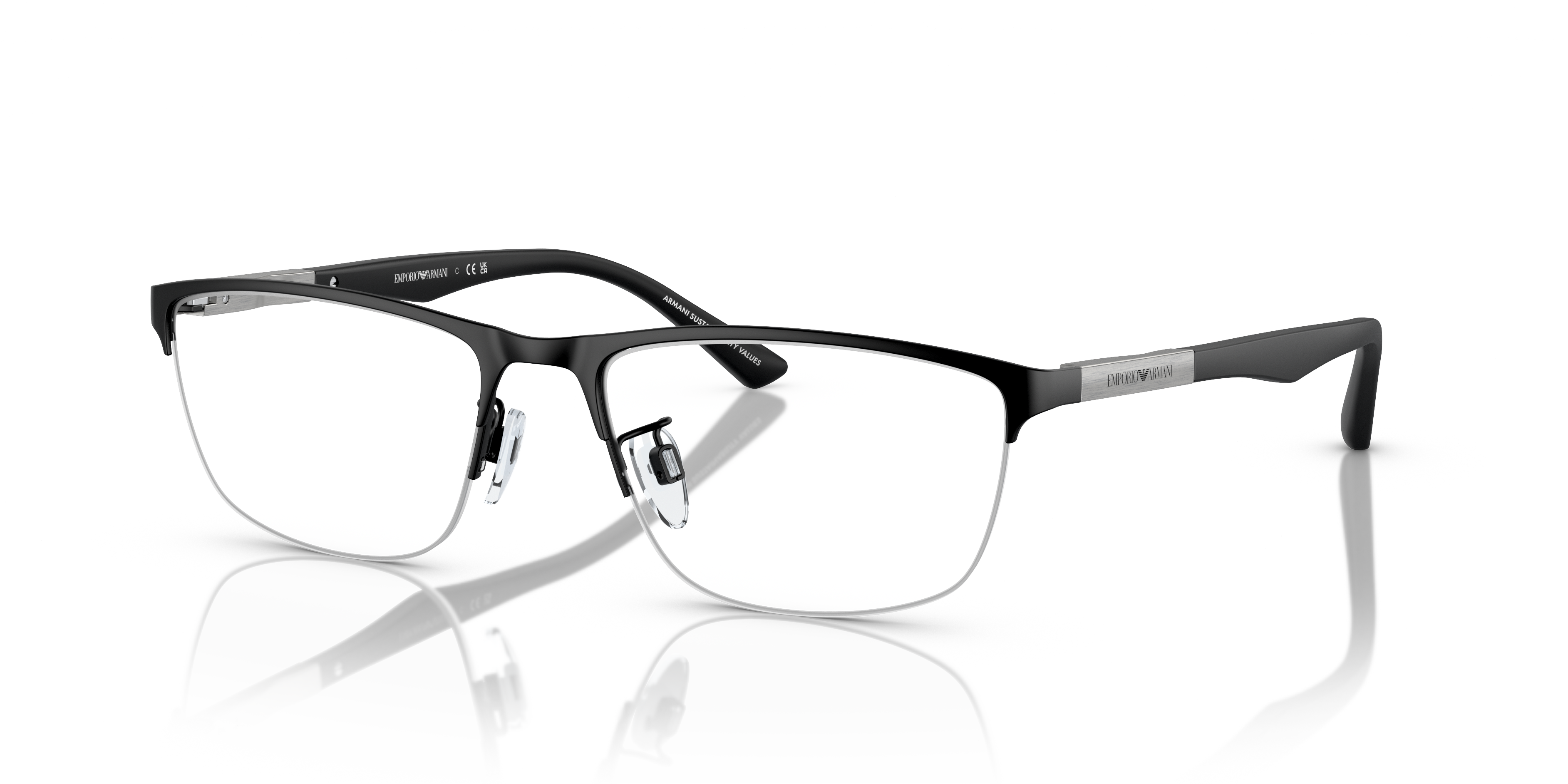 EA1142 Matzwart MetaalEyeglass Frames van B24, Hoekweergave