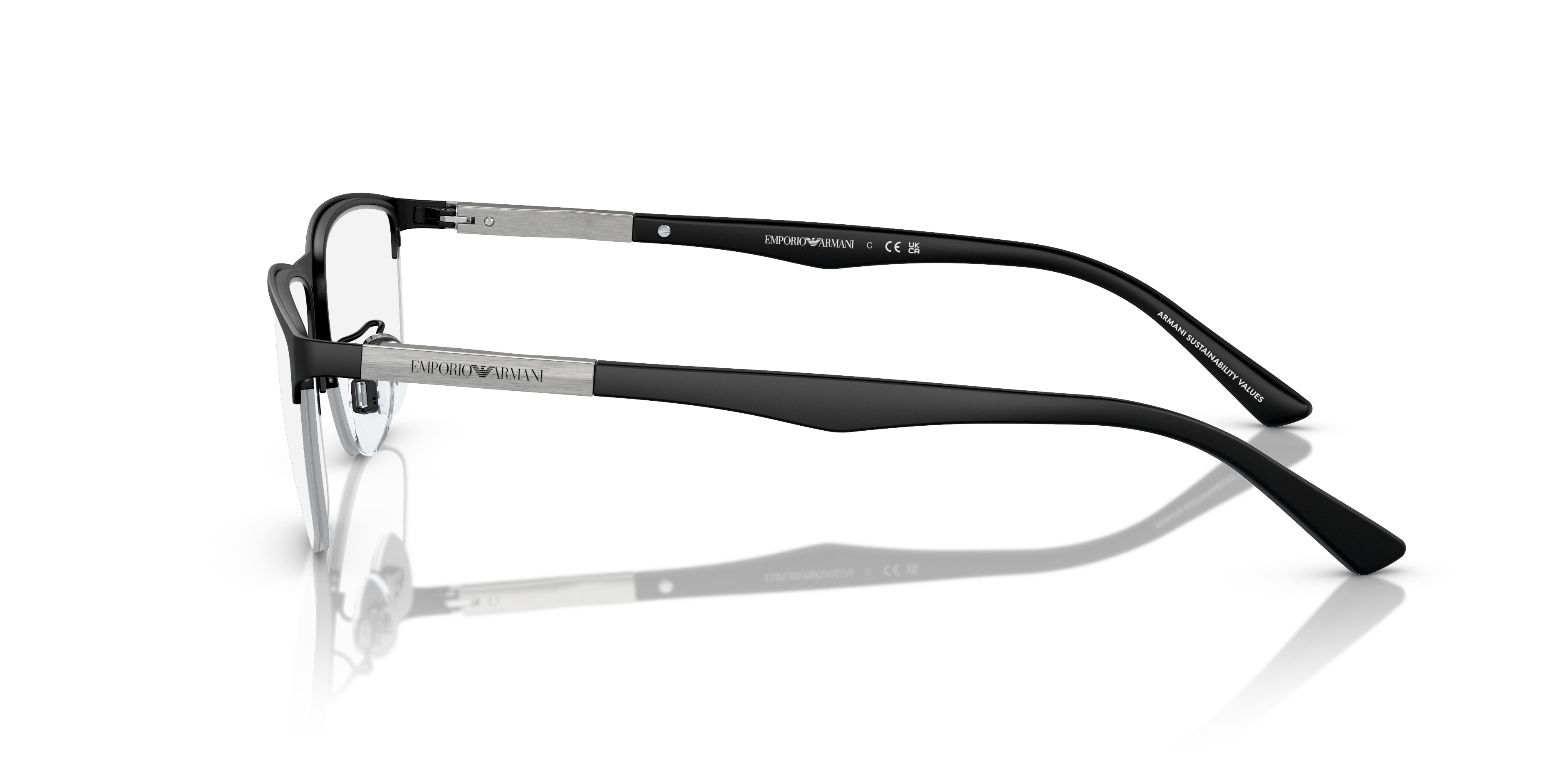 EA1142 Matzwart MetaalEyeglass Frames van B24, Zijaanzicht