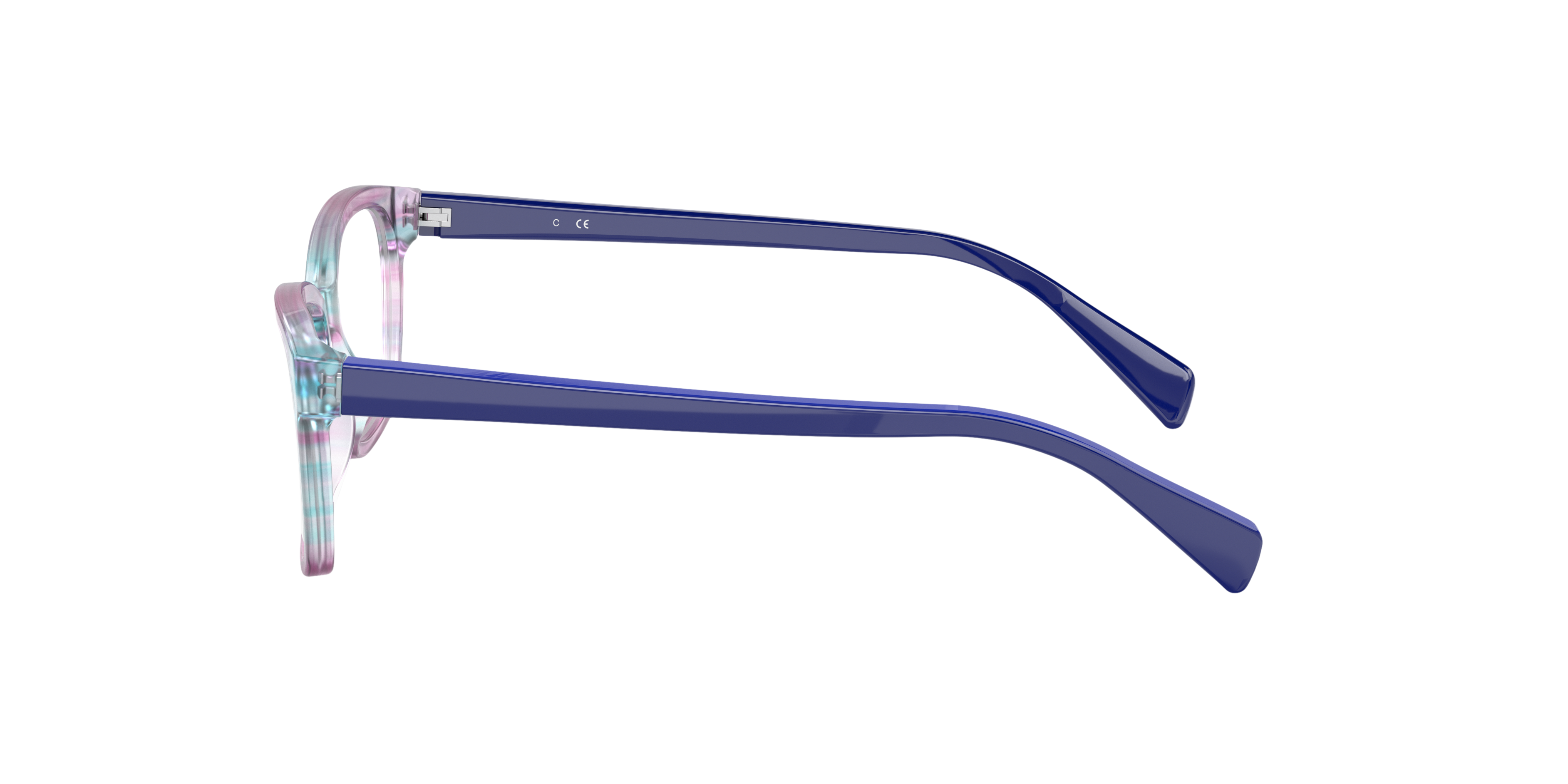 RB1591 Violett gestreift Multicolor AcetatEyeglass Frames von B24, Seitenansicht