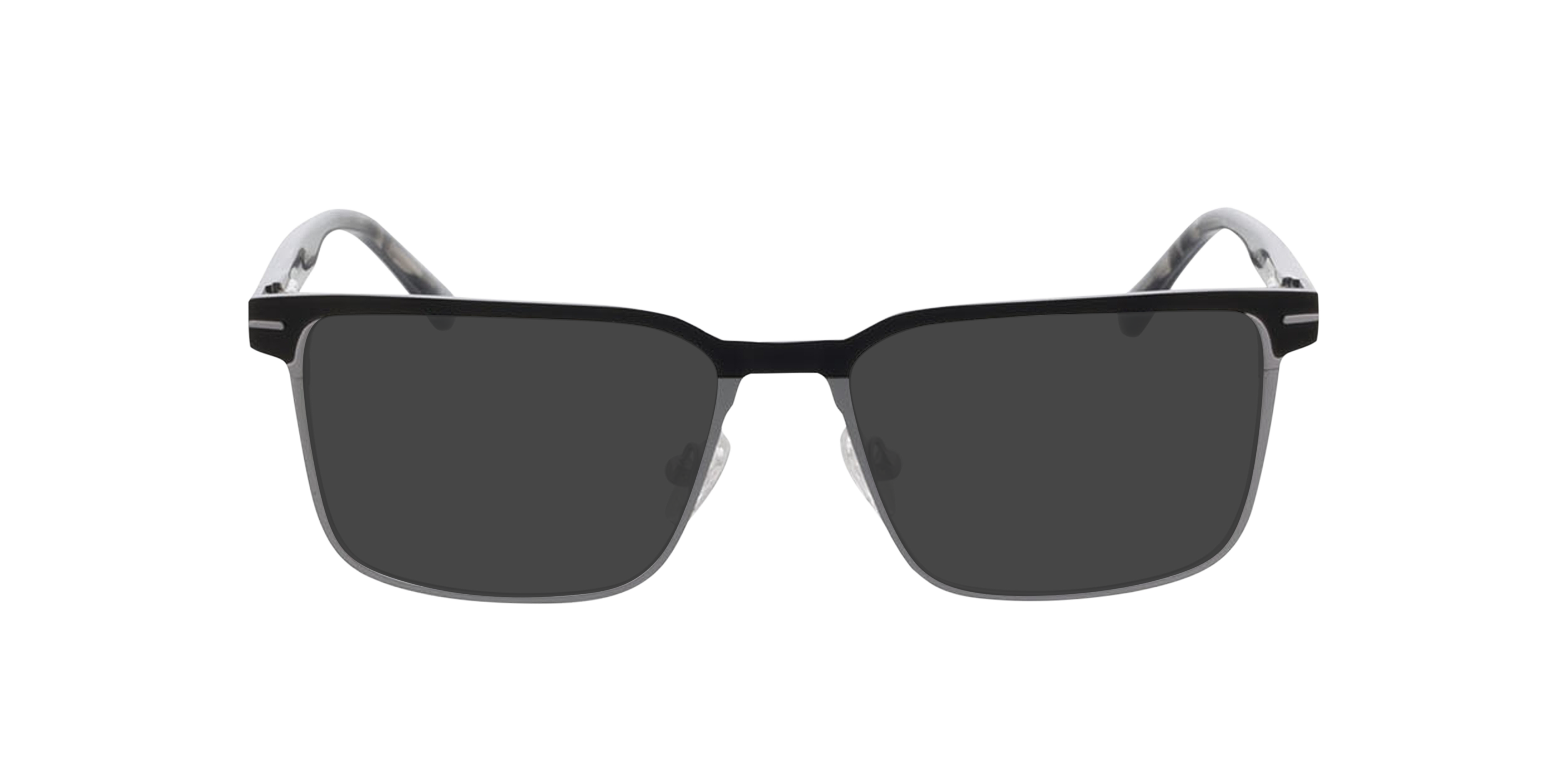 Burbank Matzwart  &  mat staalgrijs MetaalSunglass Frames van B24, met getinte lenzen