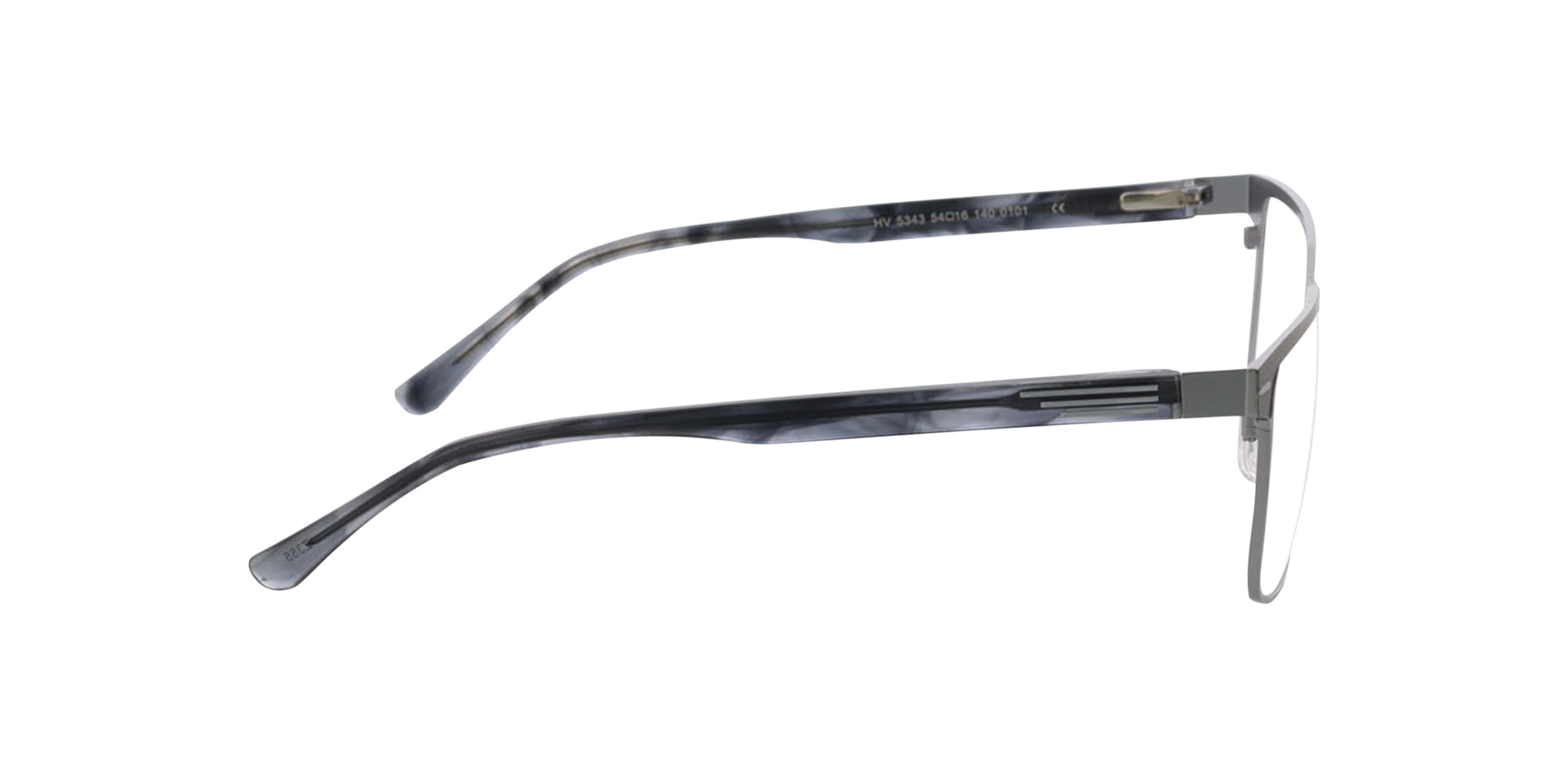 Burbank Matzwart  &  mat staalgrijs MetaalSunglass Frames van B24, Zijaanzicht