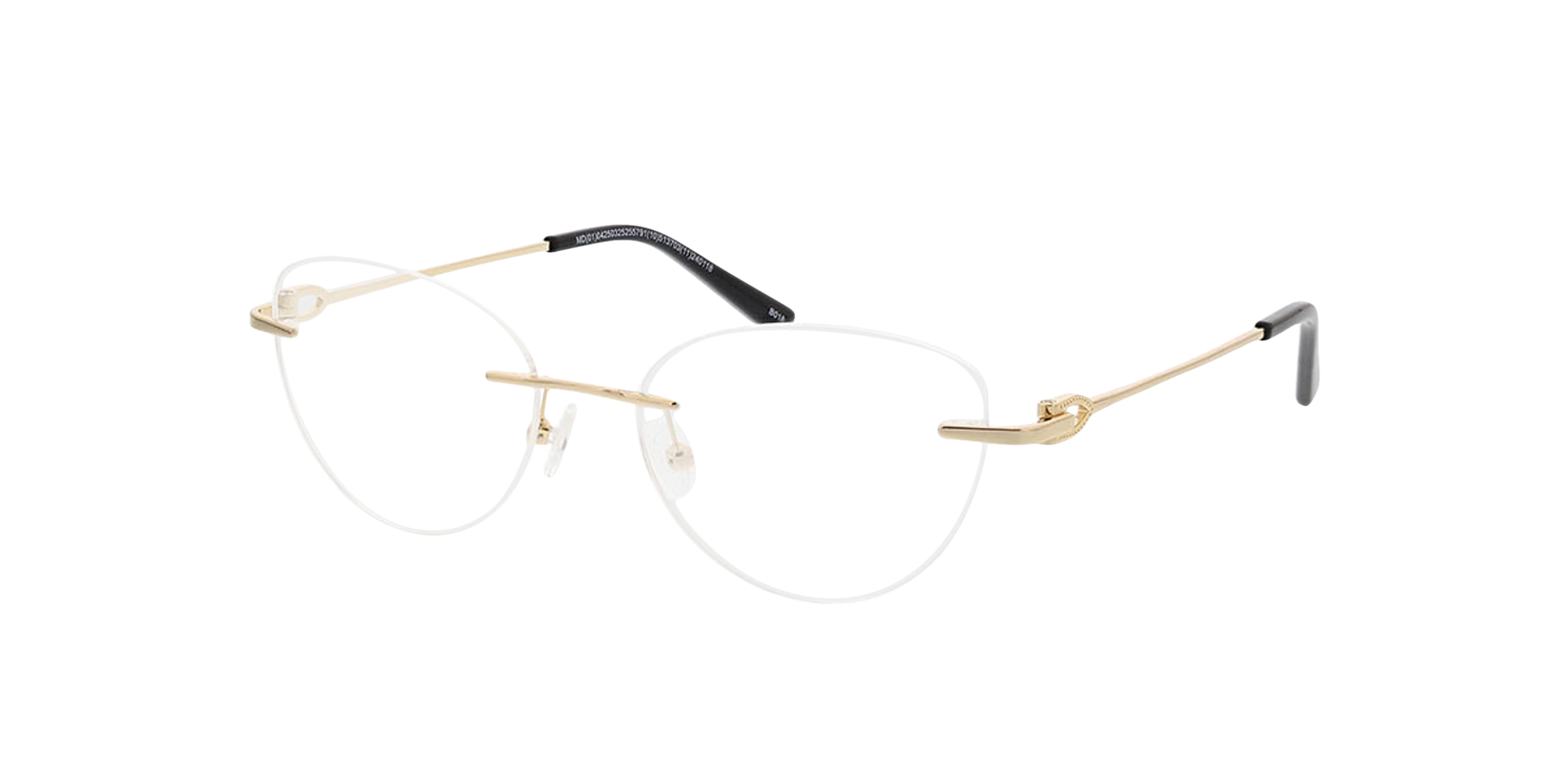 Alexa Gold MetallEyeglass Frames von B24, Dreiviertelansicht