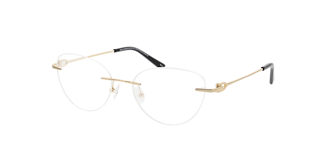 Alexa Gold MetallEyeglass Frames von B24, Dreiviertelansicht