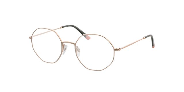 Miami Pink Gold  &  Khaki Pink Tip MetallEyeglass Frames von B24, Dreiviertelansicht