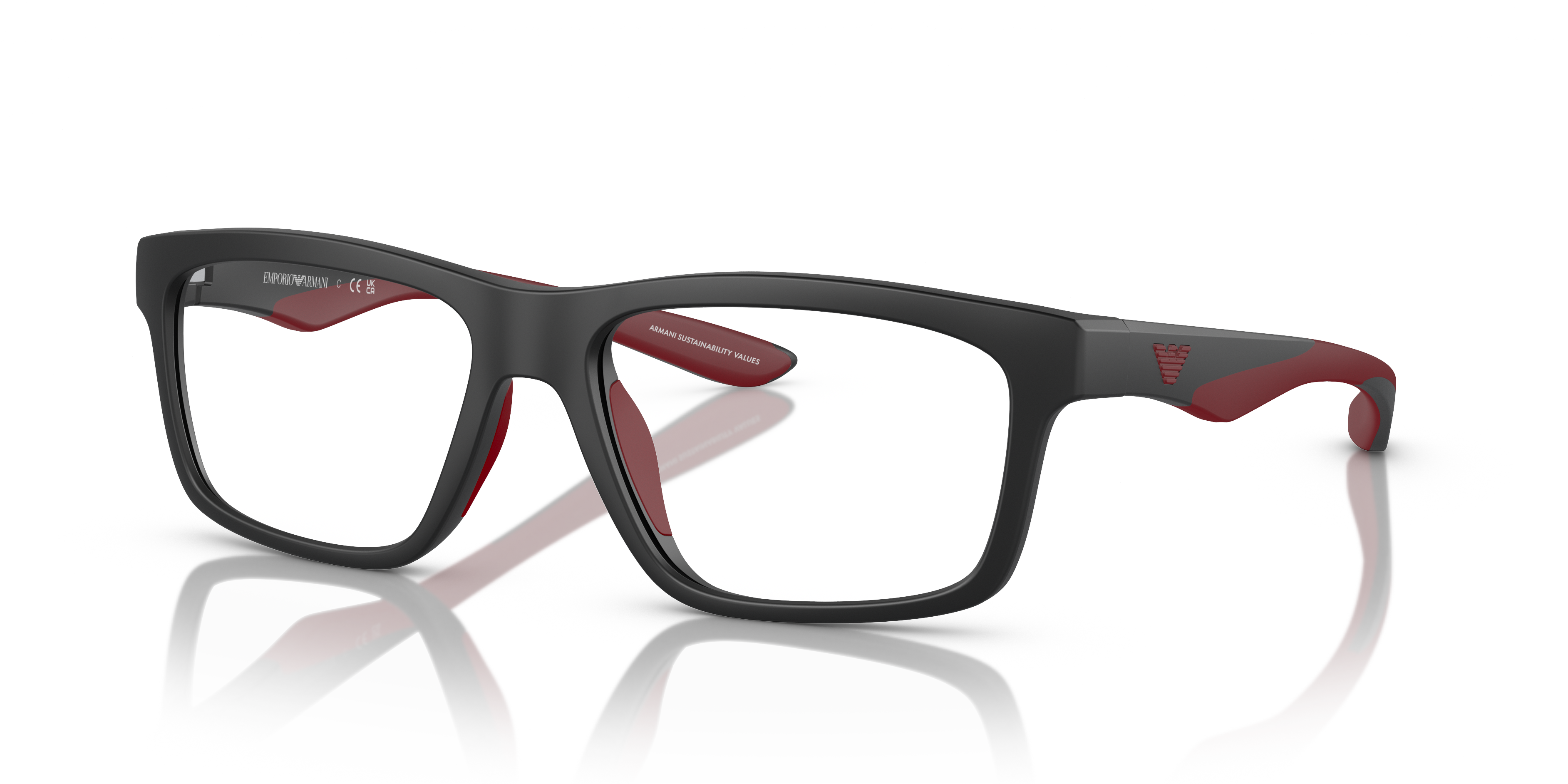 EA3220U Matt Schwarz KunststoffEyeglass Frames von B24, Dreiviertelansicht