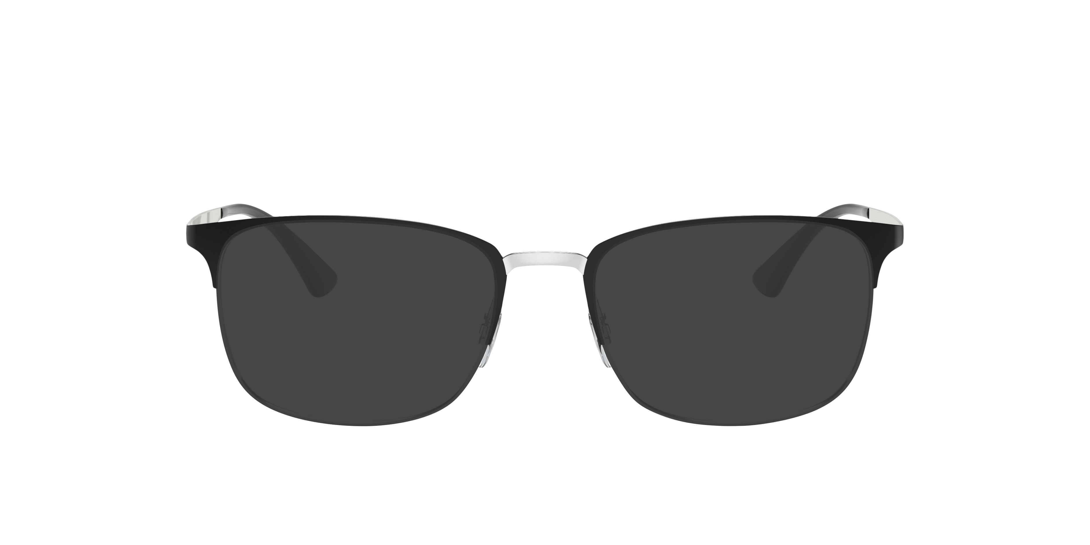 RB6421 Schwarz auf Silber MetallEyeglass Frames von B24, mit getönten Gläsern