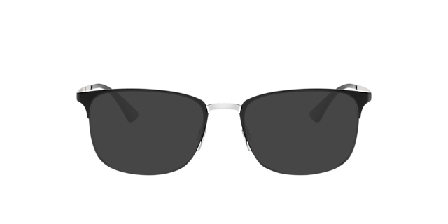 RB6421 Zwart op zilver MetaalEyeglass Frames van B24, met getinte lenzen