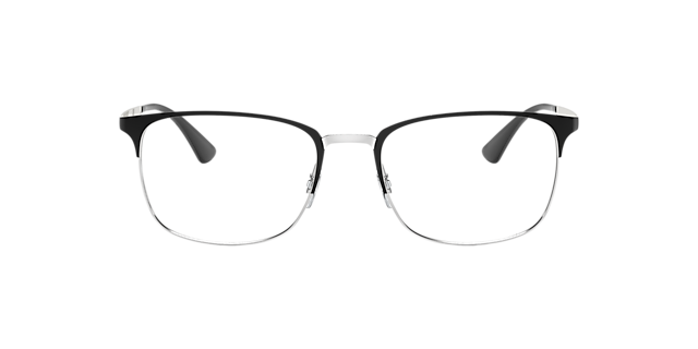 RB6421 Zwart op zilver MetaalEyeglass Frames van B24, Vooraanzicht