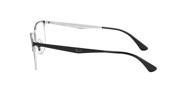 RB6421 Zwart op zilver MetaalEyeglass Frames van B24, Zijaanzicht