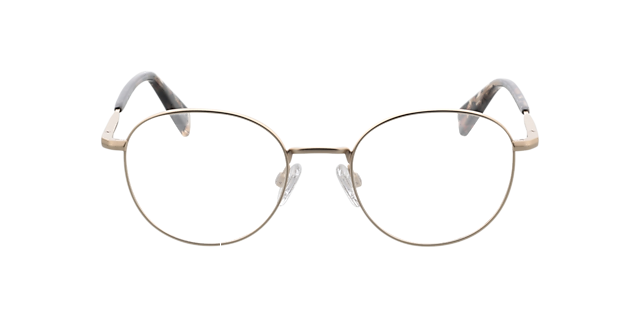 Princeton Matgoud & oranje patroon MetaalEyeglass Frames van B24, Vooraanzicht