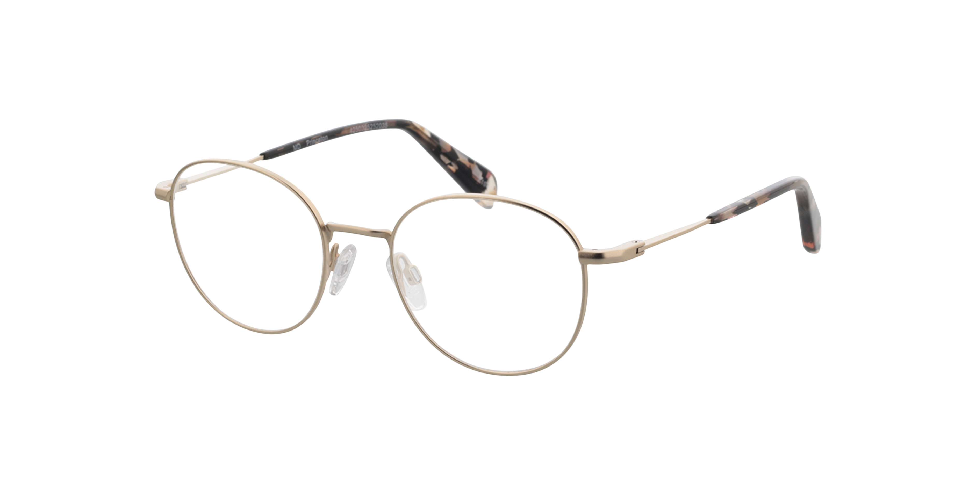 Princeton Matgoud  &  oranje patroon MetaalEyeglass Frames van B24, Hoekweergave