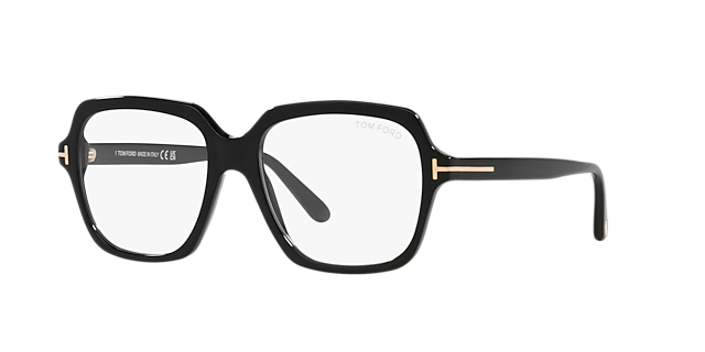 FT5908-B Zwart glanzend AcetaatEyeglass Frames van B24, Hoekweergave