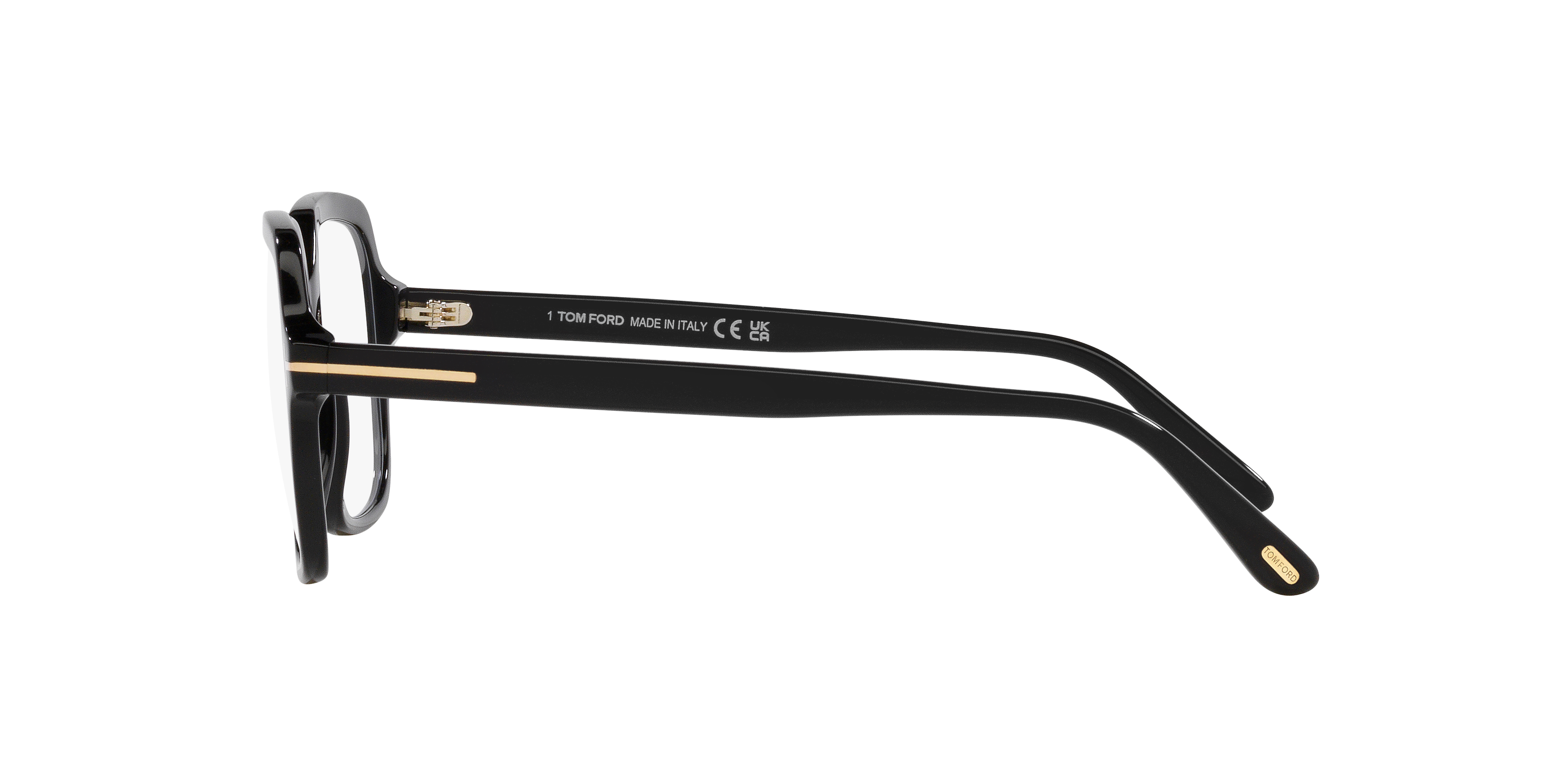 FT5908-B Glänzendes Schwarz AcetatEyeglass Frames von B24, Seitenansicht