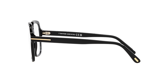 FT5908-B Zwart glanzend AcetaatEyeglass Frames van B24, Zijaanzicht