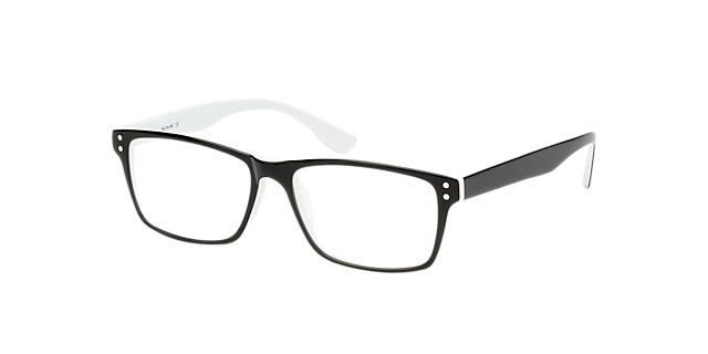 Münichen Zwart & wit AcetaatEyeglass Frames van B24, Hoekweergave