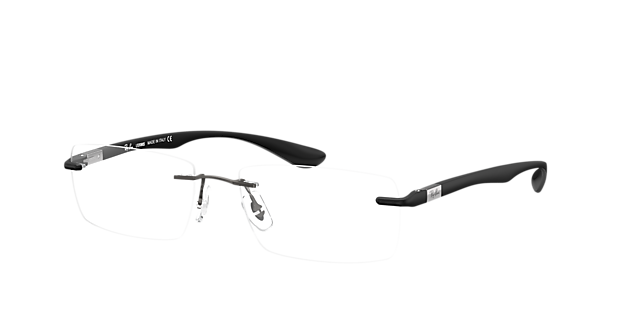 RB8724 Staalgrijs TitaanEyeglass Frames van B24, Hoekweergave