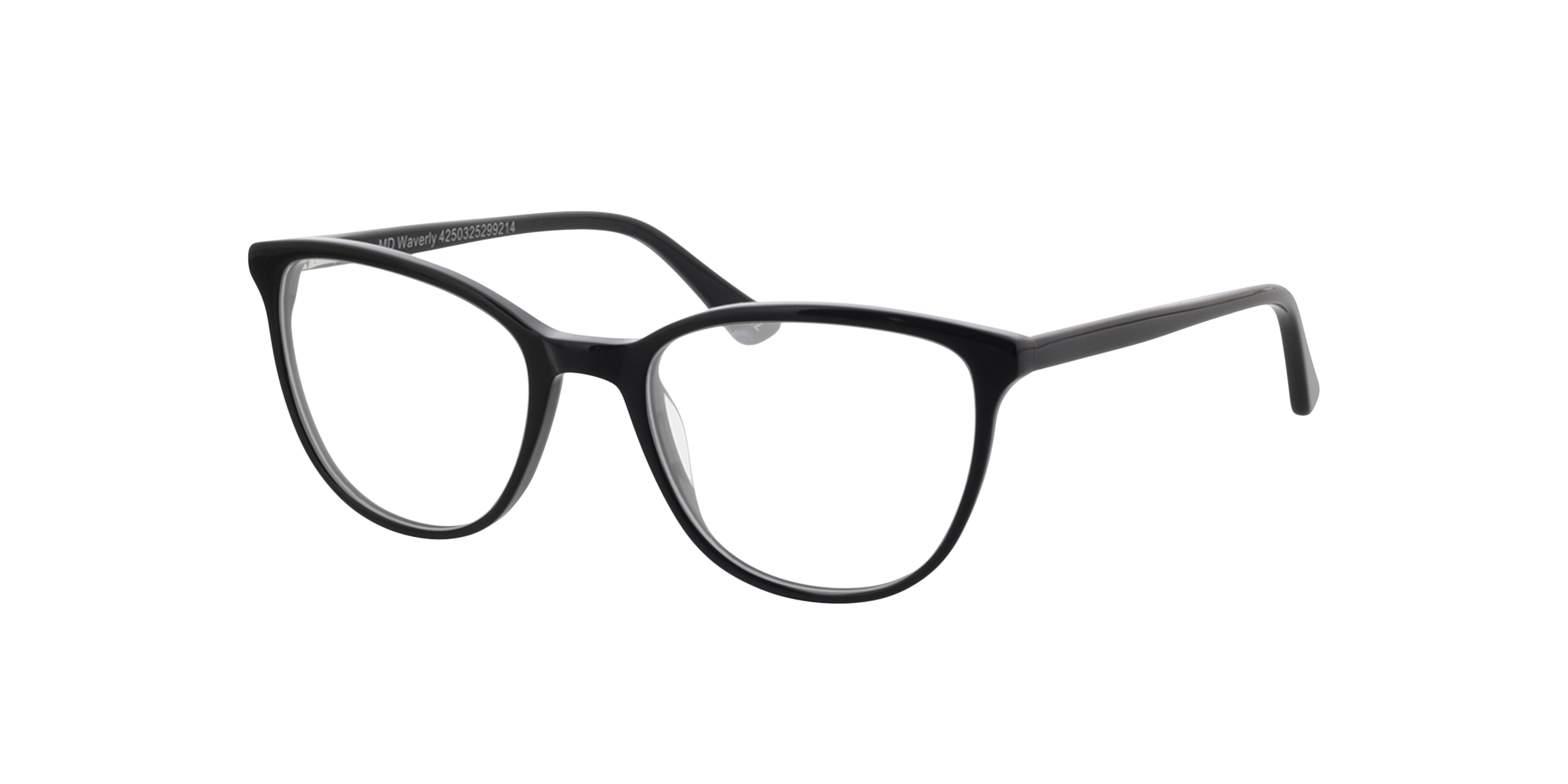 Waverly Schwarz AcetatEyeglass Frames von B24, Dreiviertelansicht