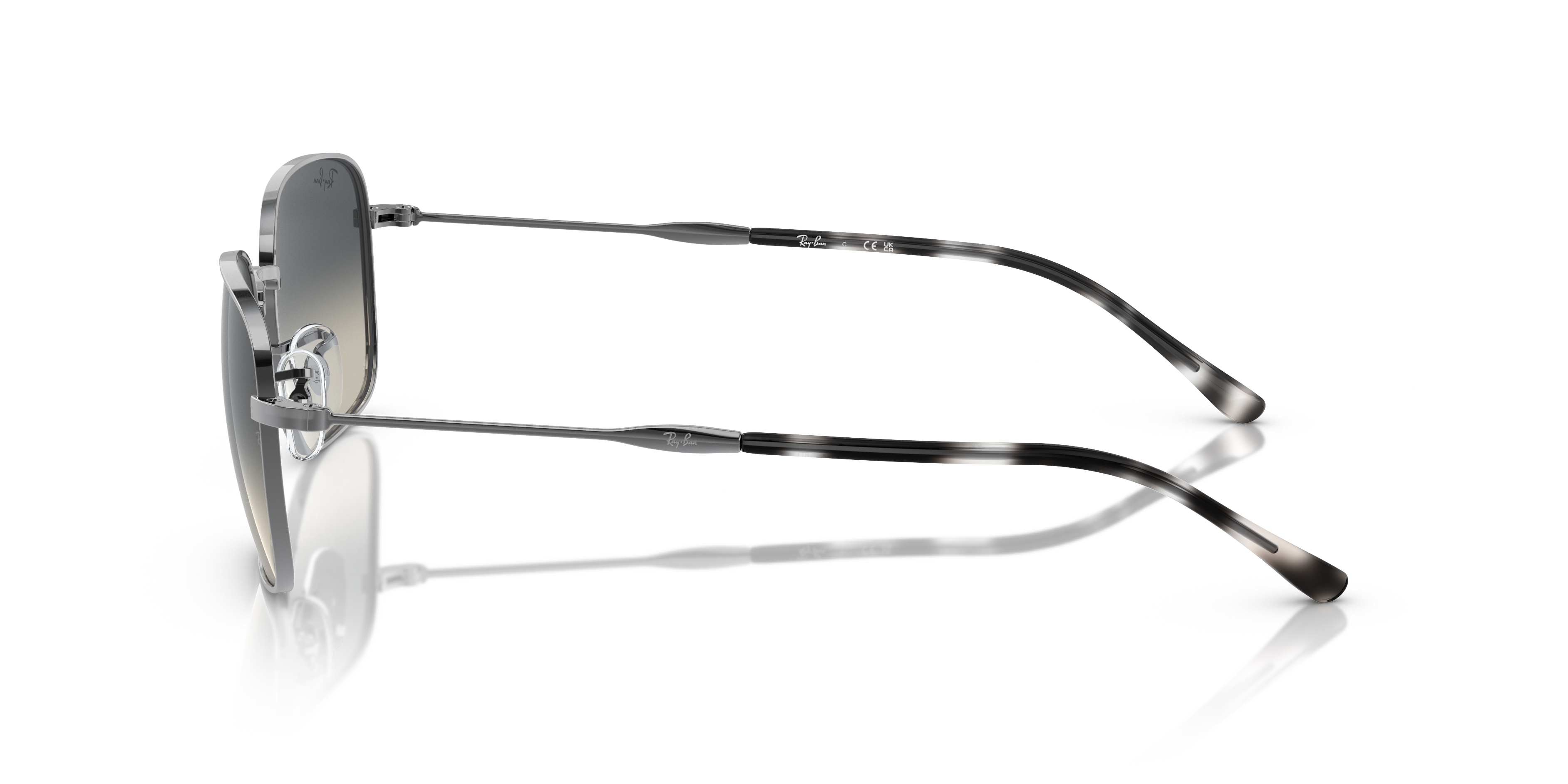 RB3706 Staalgrijs MetaalSunglass Frames van B24, Zijaanzicht