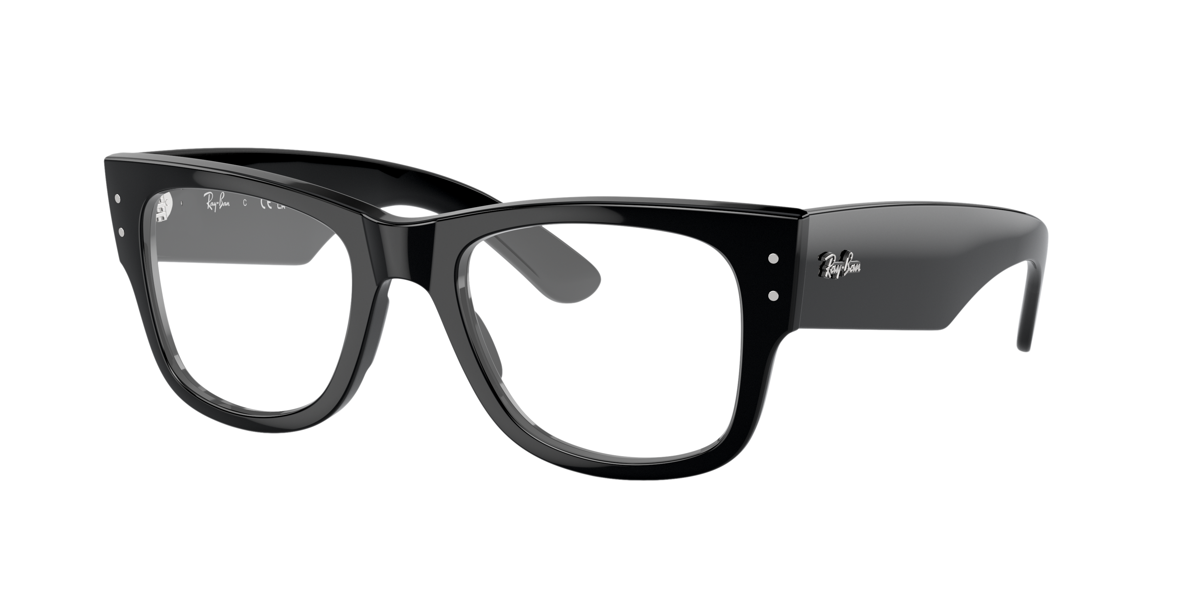 RB0840V Zwart KunststofEyeglass Frames van B24, Hoekweergave